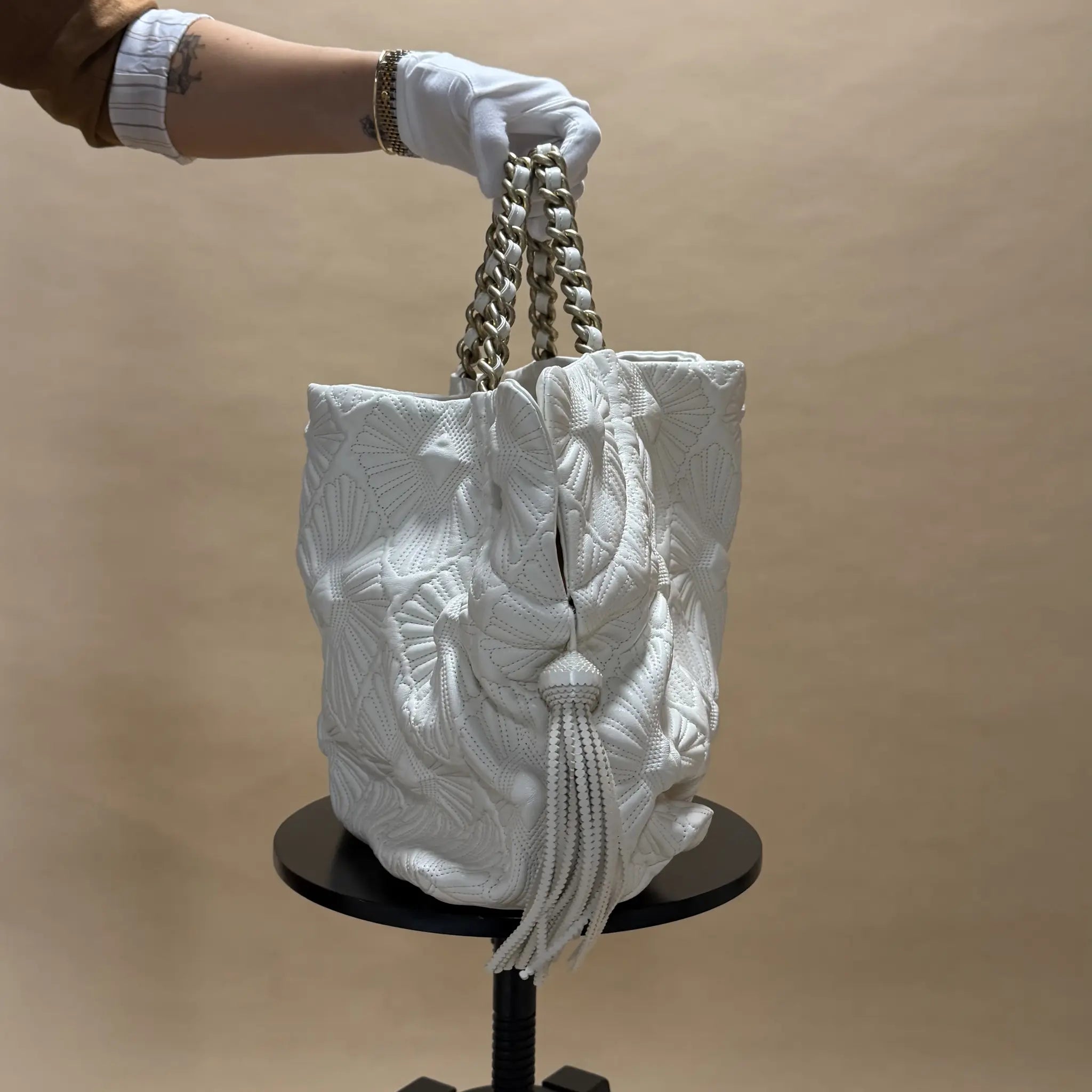 Chanel Quilted Calfskin Ca D'Oro Tote — Back View