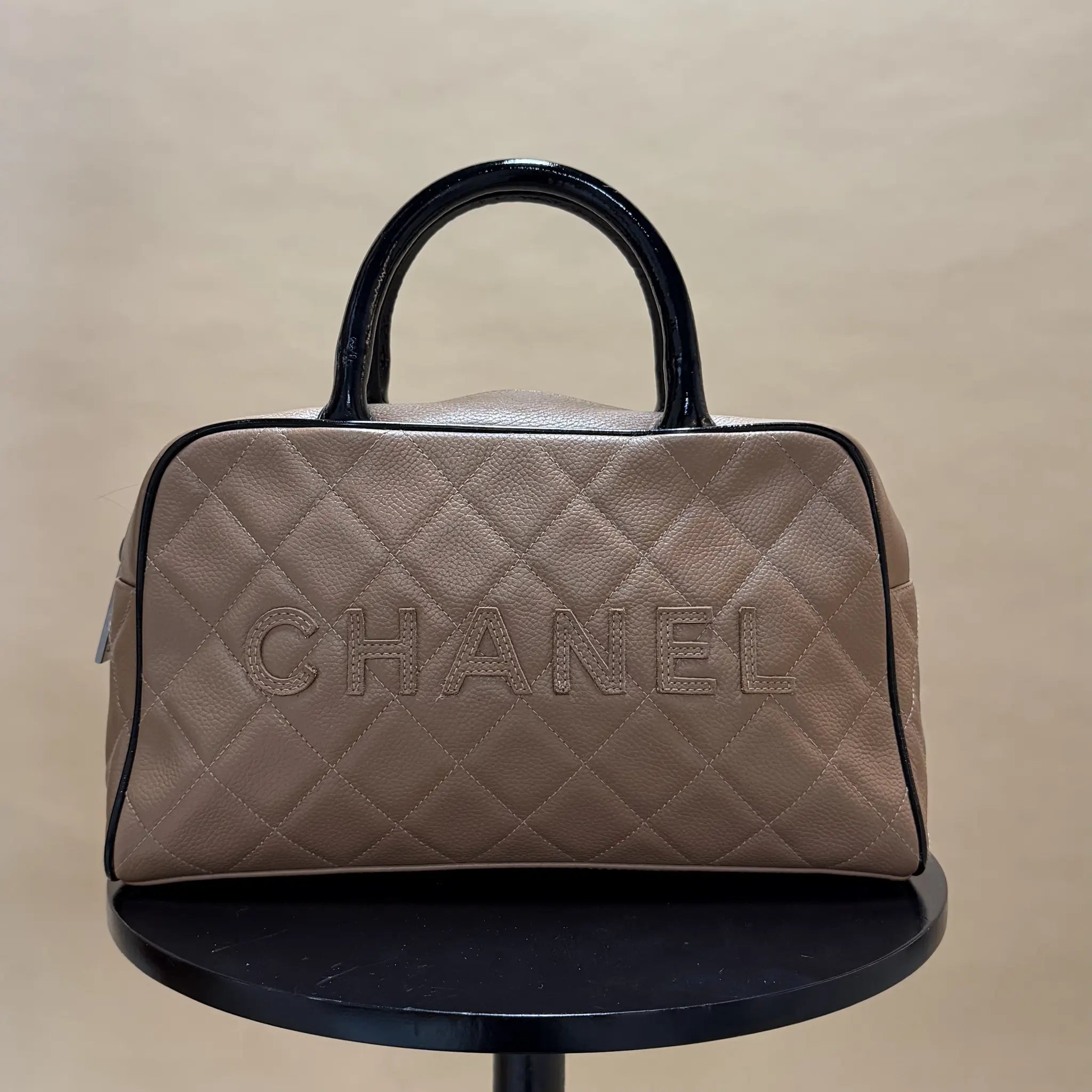 Chanel Quilted Caviar Bowler Handbag — Featured Image