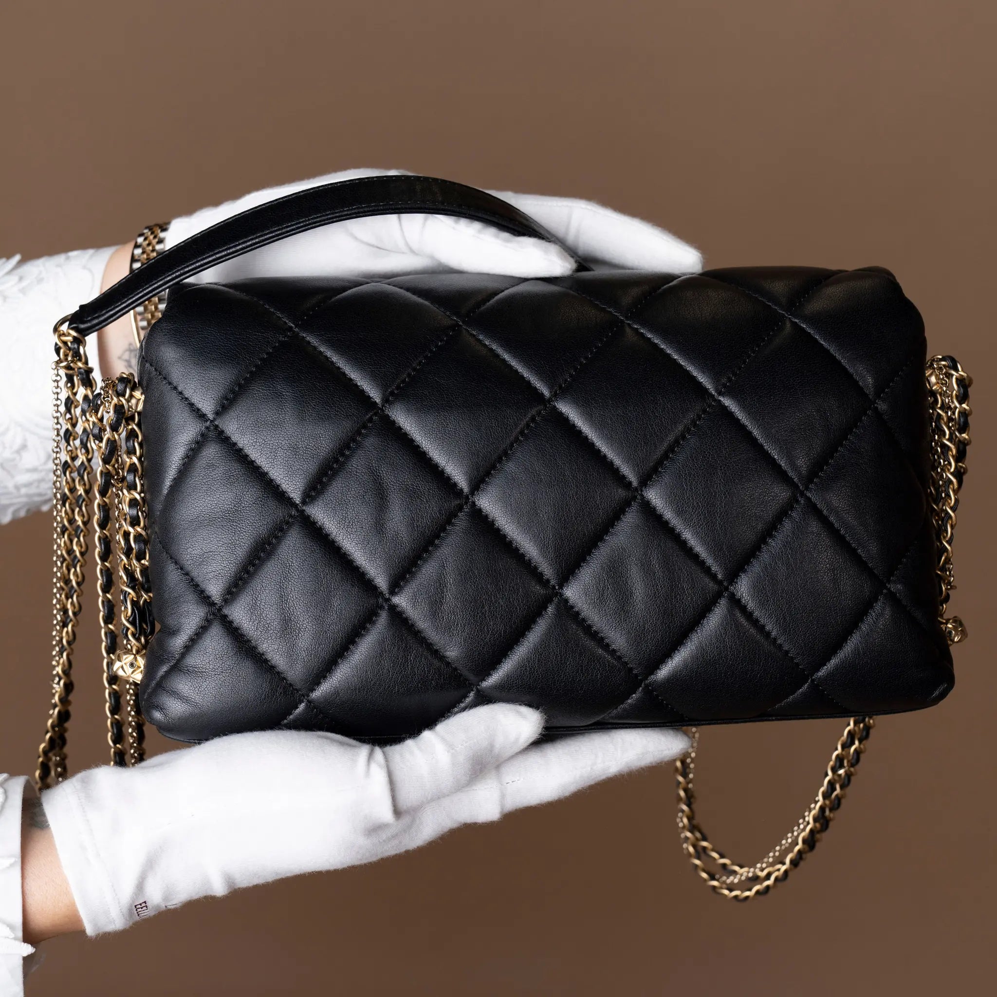 Chanel Quilted Lambskin Crush on Chains Flap — Back View