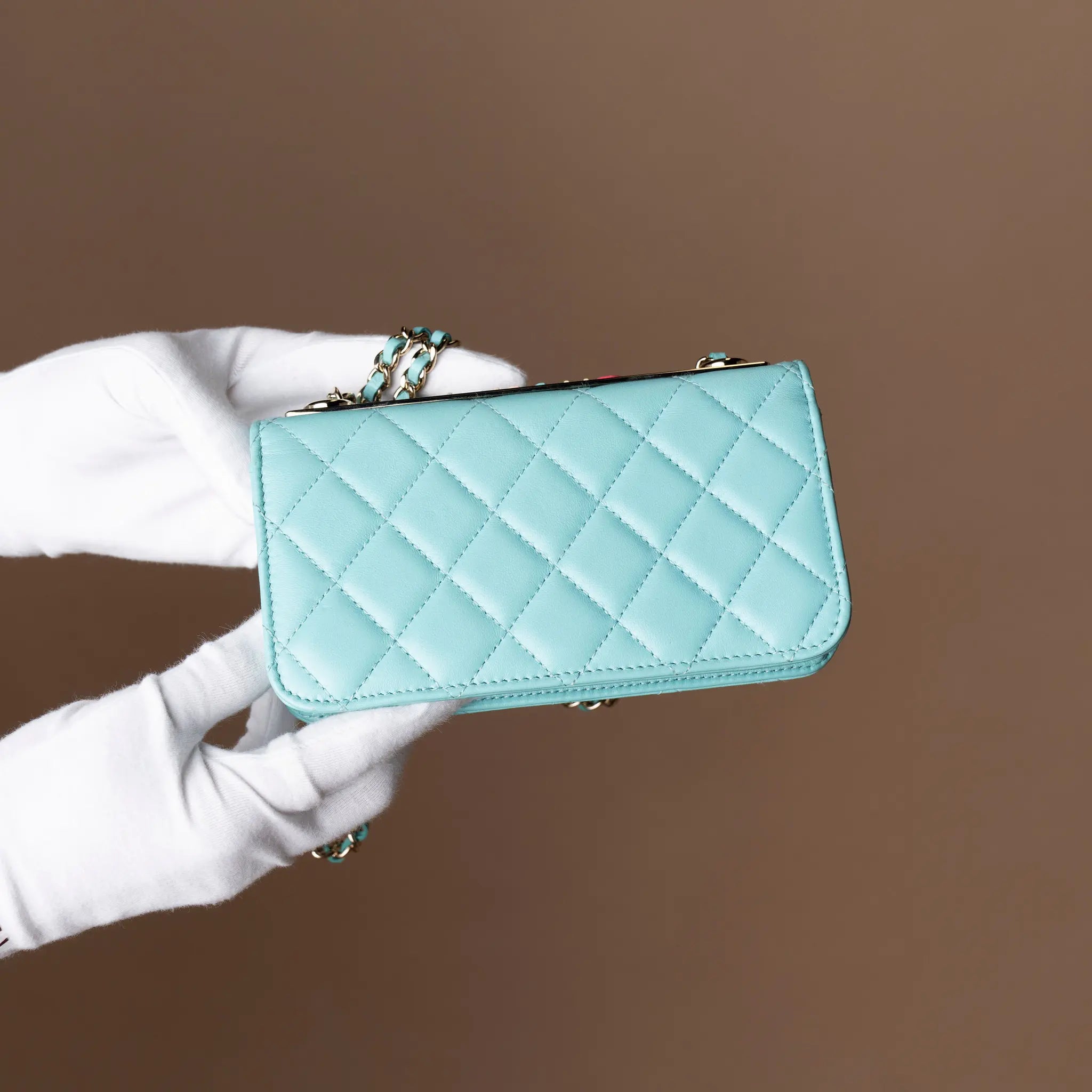 Chanel Quilted Lambskin Trendy CC Wallet On Chain — Back View