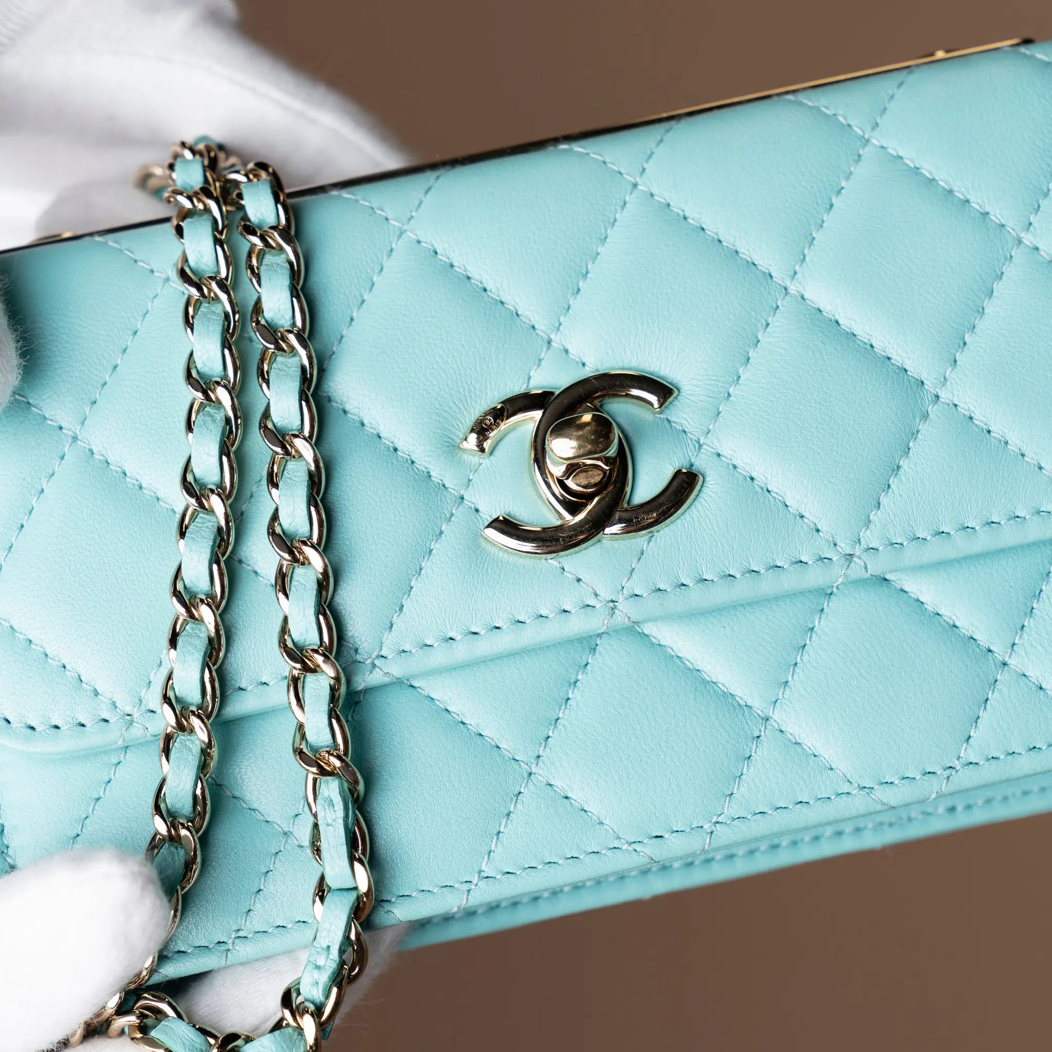 Chanel Quilted Lambskin Trendy CC Wallet On Chain — Detail View