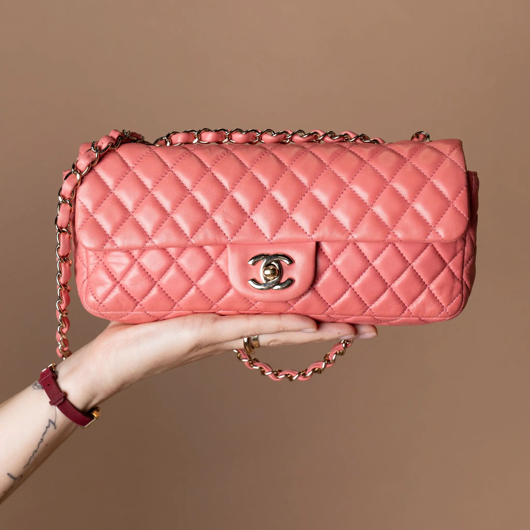 Chanel Quilted Lambskin East West Flap — Featured Image