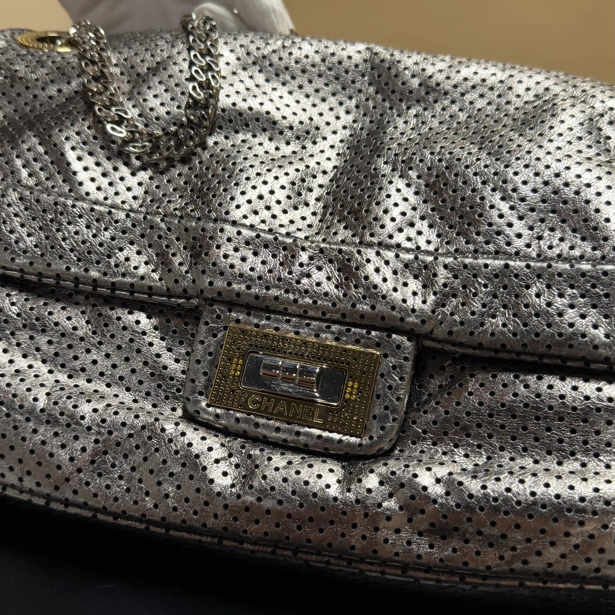 Chanel Reissue Perforated Drill 226 Medium — Side Profile