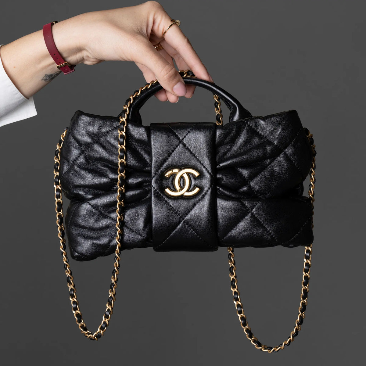 Chanel Shiny Lambskin Bow Bag — Featured Image