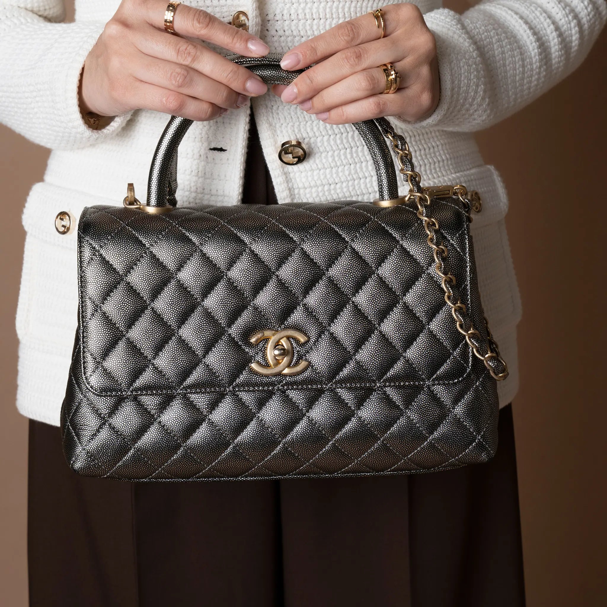 Chanel Small Caviar Coco Top Handle Bag — Additional View