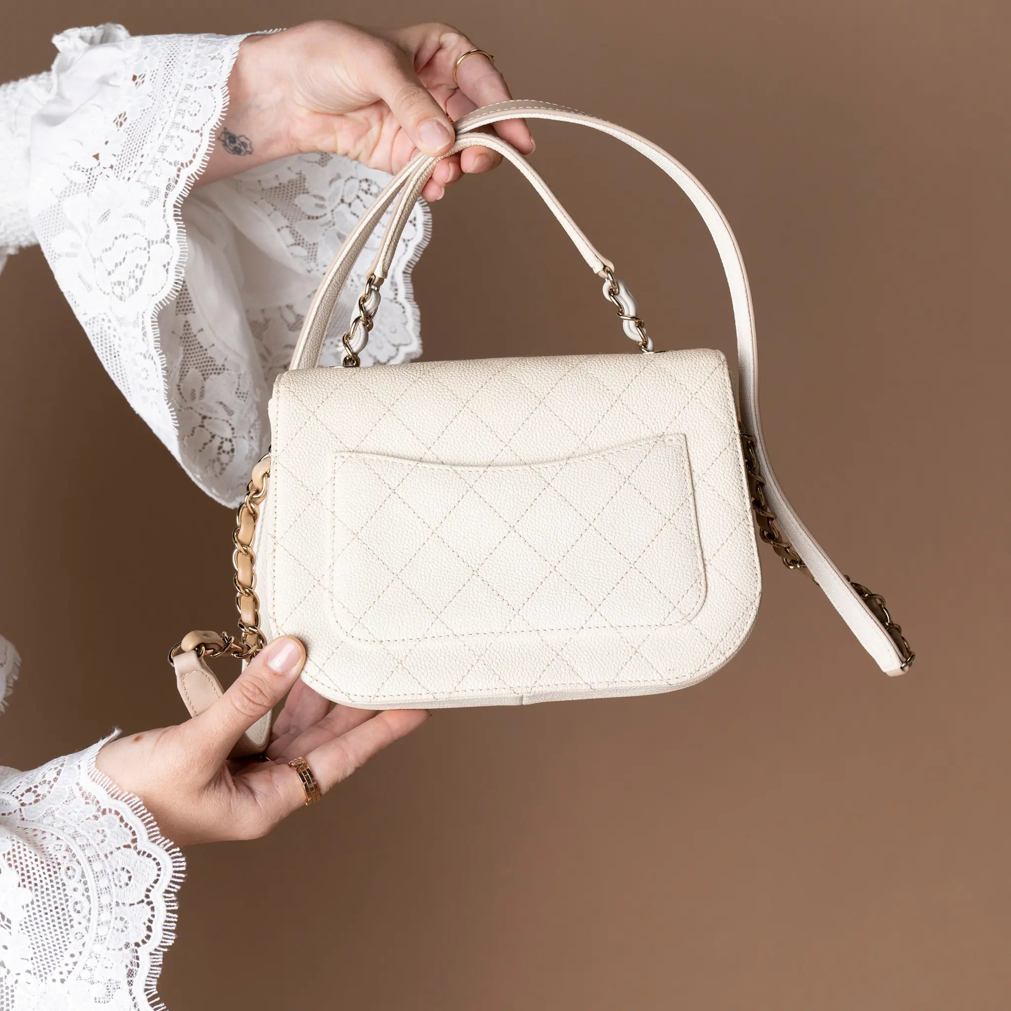 Chanel Small Caviar Paris Cuba Thread Around Flap — Back View