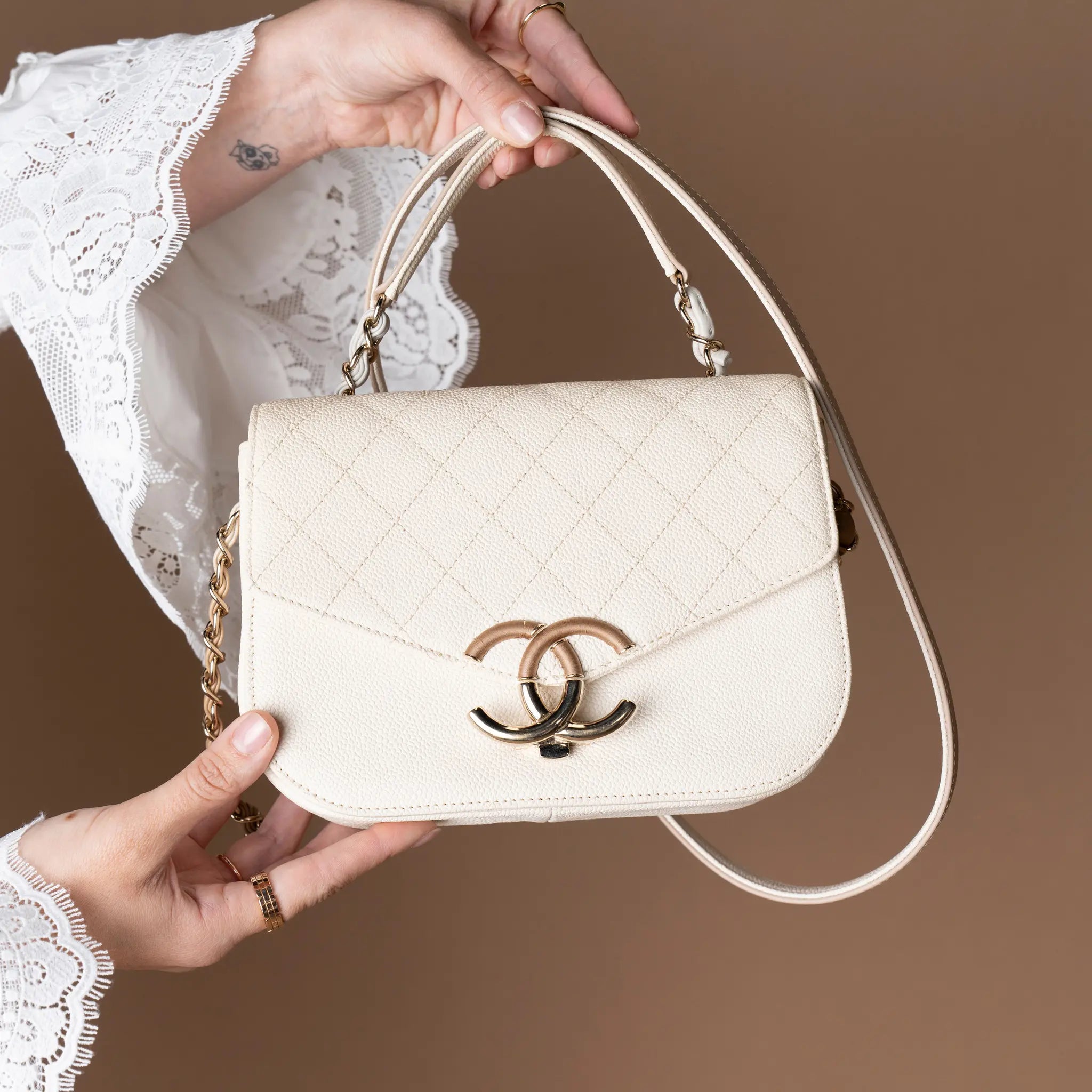 Chanel Small Caviar Paris Cuba Thread Around Flap — Detail View