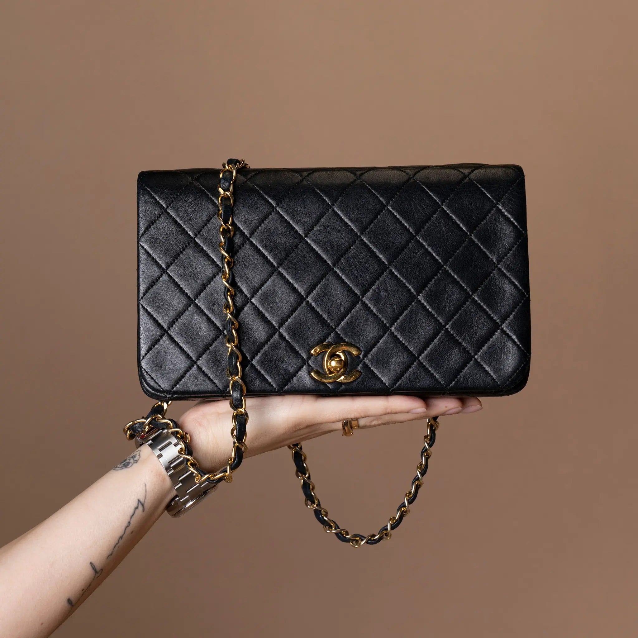 Chanel Small CC Quilted Lambskin Full Single Flap — Featured Image