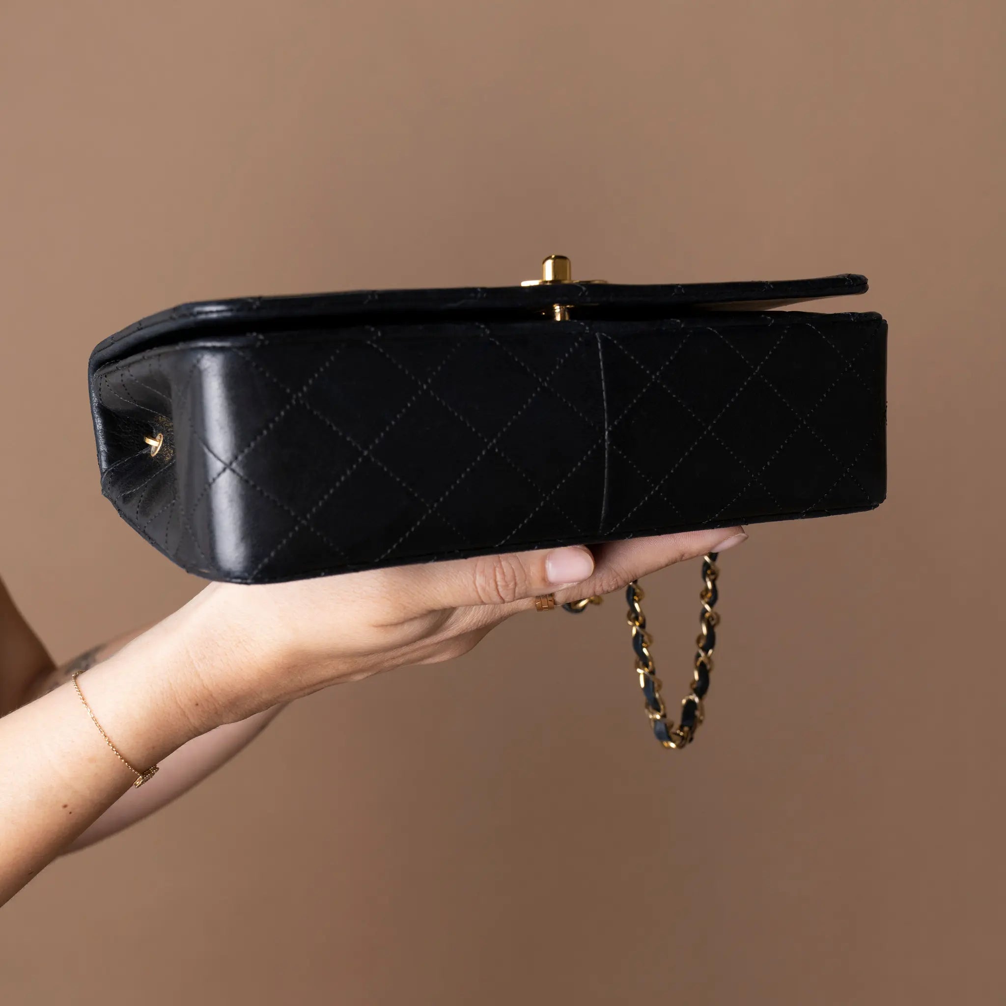 Chanel Small CC Quilted Lambskin Full Single Flap — Interior Detail