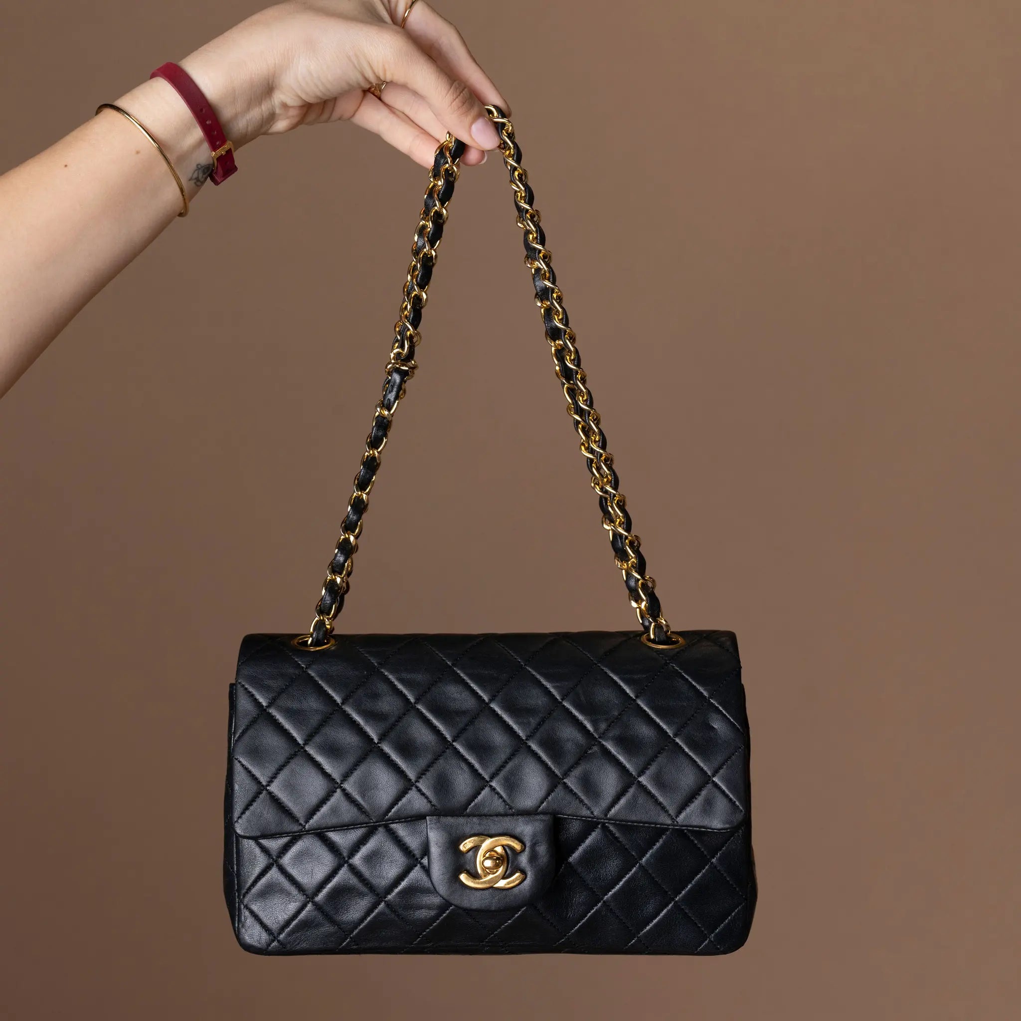 Chanel Small Classic Lambskin Double Flap — Front View