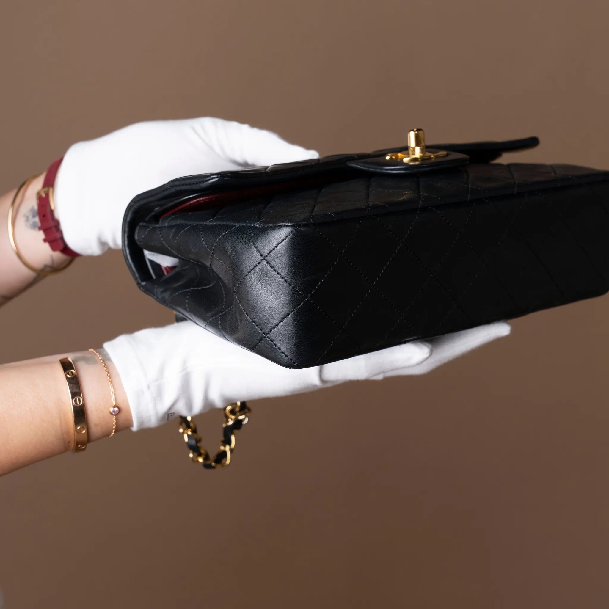 Chanel Small Classic Lambskin Double Flap — Back View
