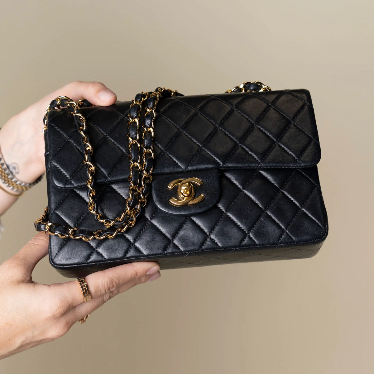 Chanel Small Classic Lambskin Double Flap — Back View