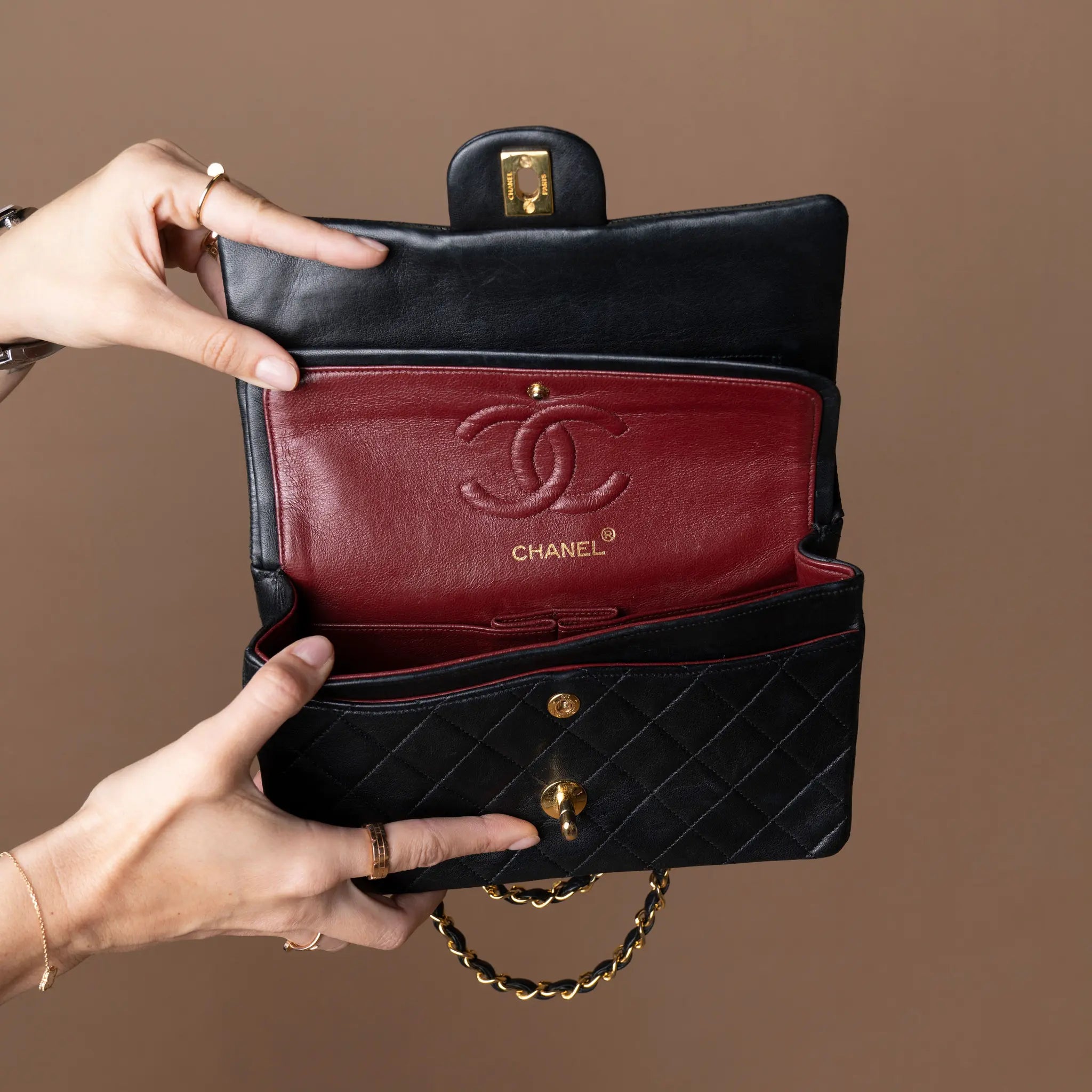 Chanel Small Classic Lambskin Double Flap — Back View