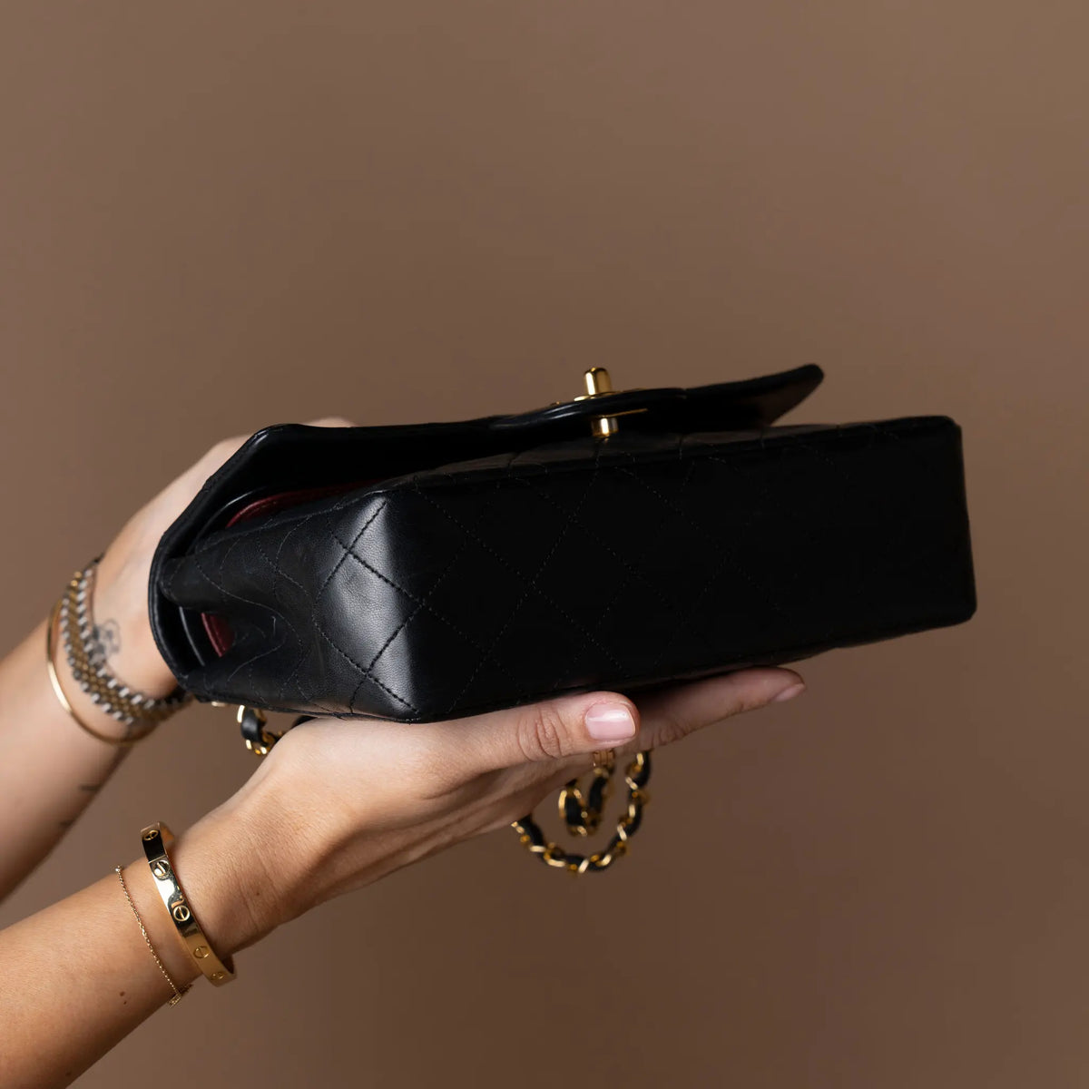Chanel Small Classic Lambskin Double Flap — Side Profile