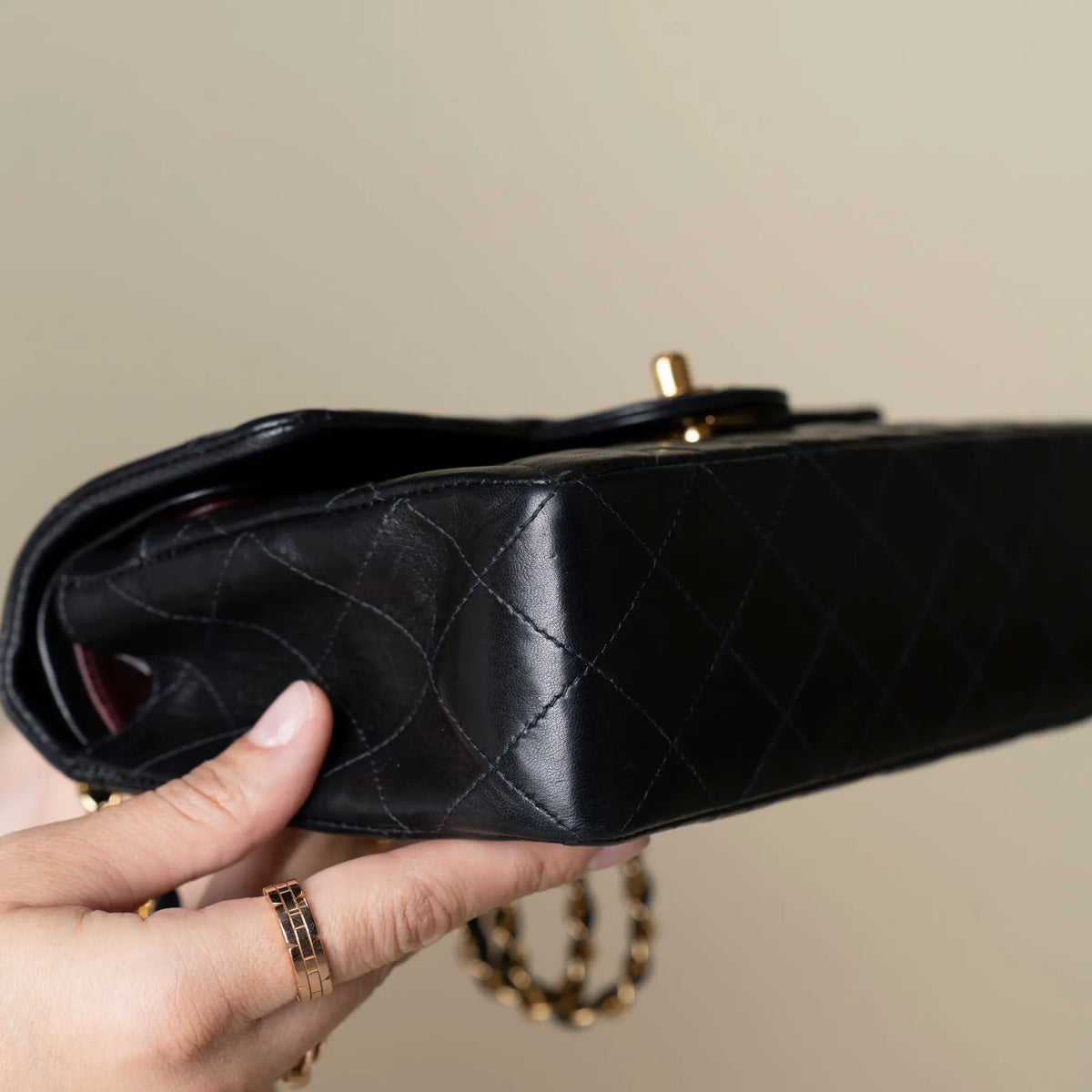 Chanel Small Classic Lambskin Double Flap — Side Profile