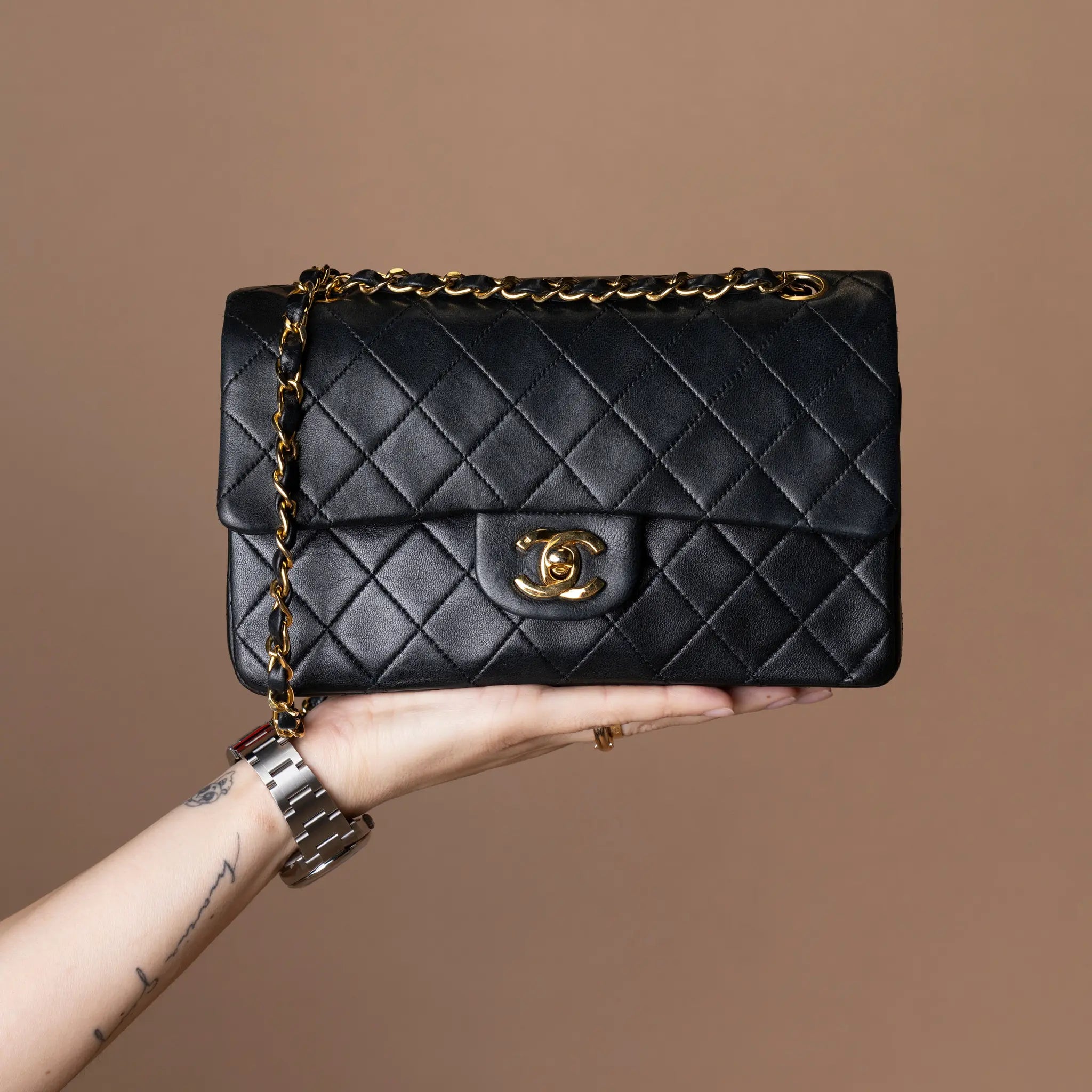Chanel Small Classic Lambskin Double Flap — Side Profile