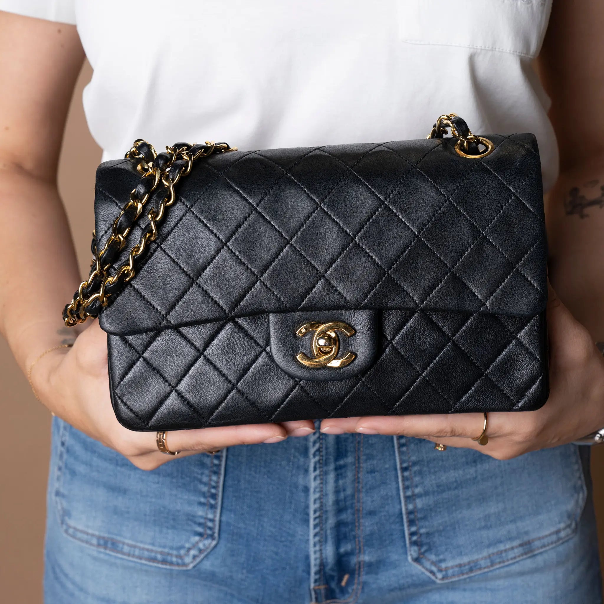 Chanel Small Classic Lambskin Double Flap — Interior Detail