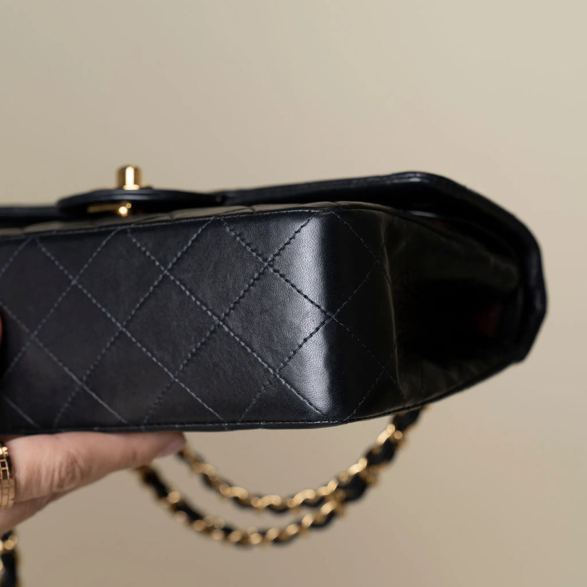 Chanel Small Classic Lambskin Double Flap — Detail View