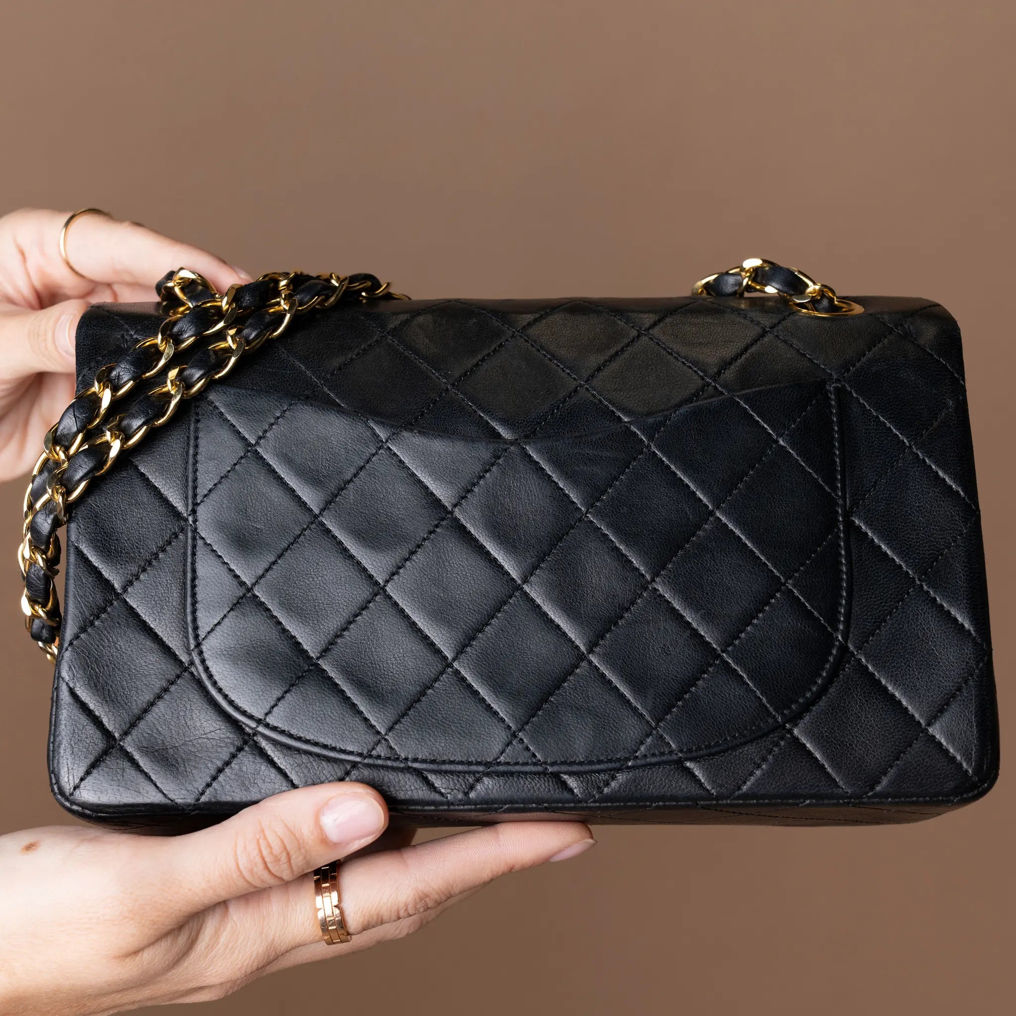 Chanel Small Classic Lambskin Double Flap — Detail View