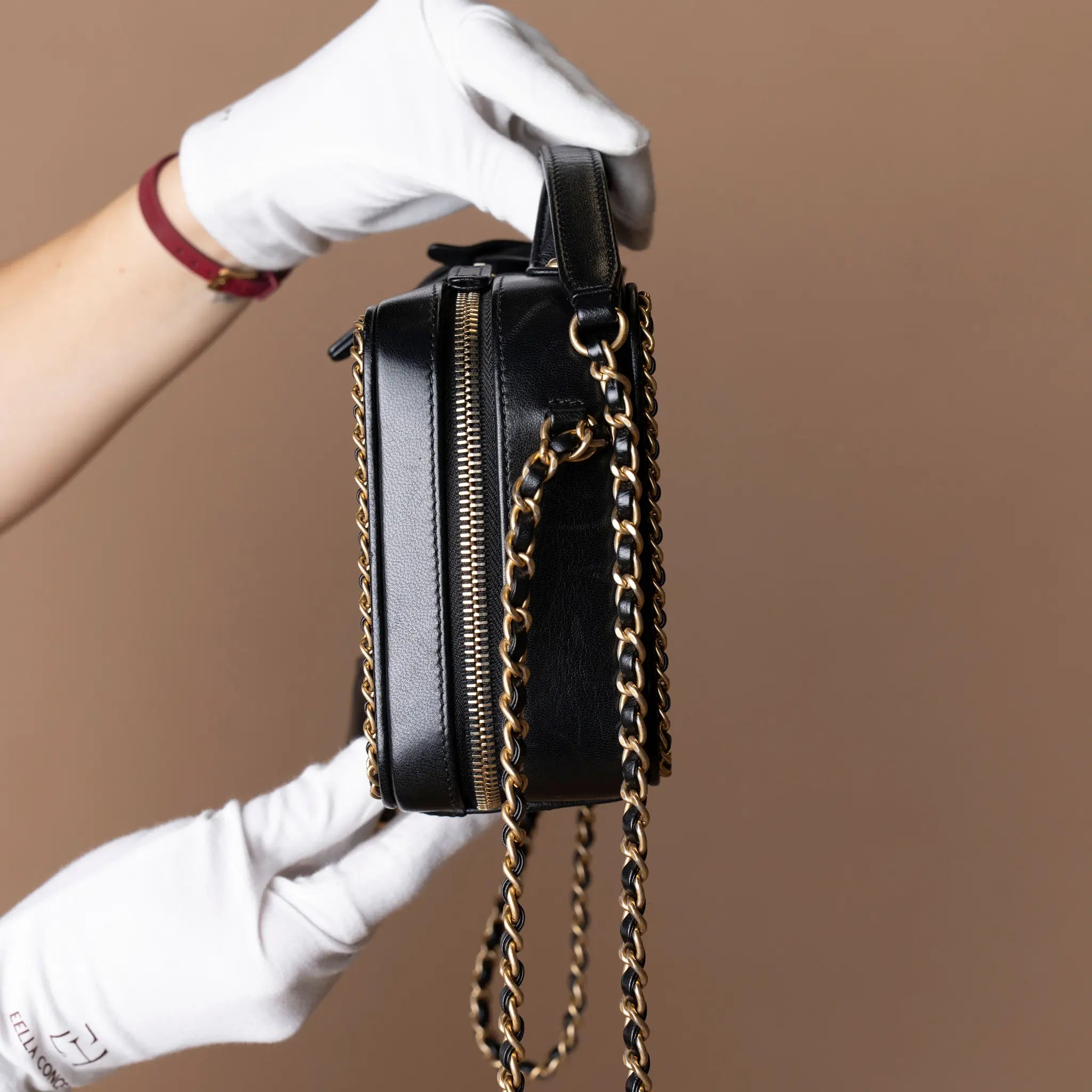 Chanel Small Lambskin CC Filigree Vanity Case — Back View