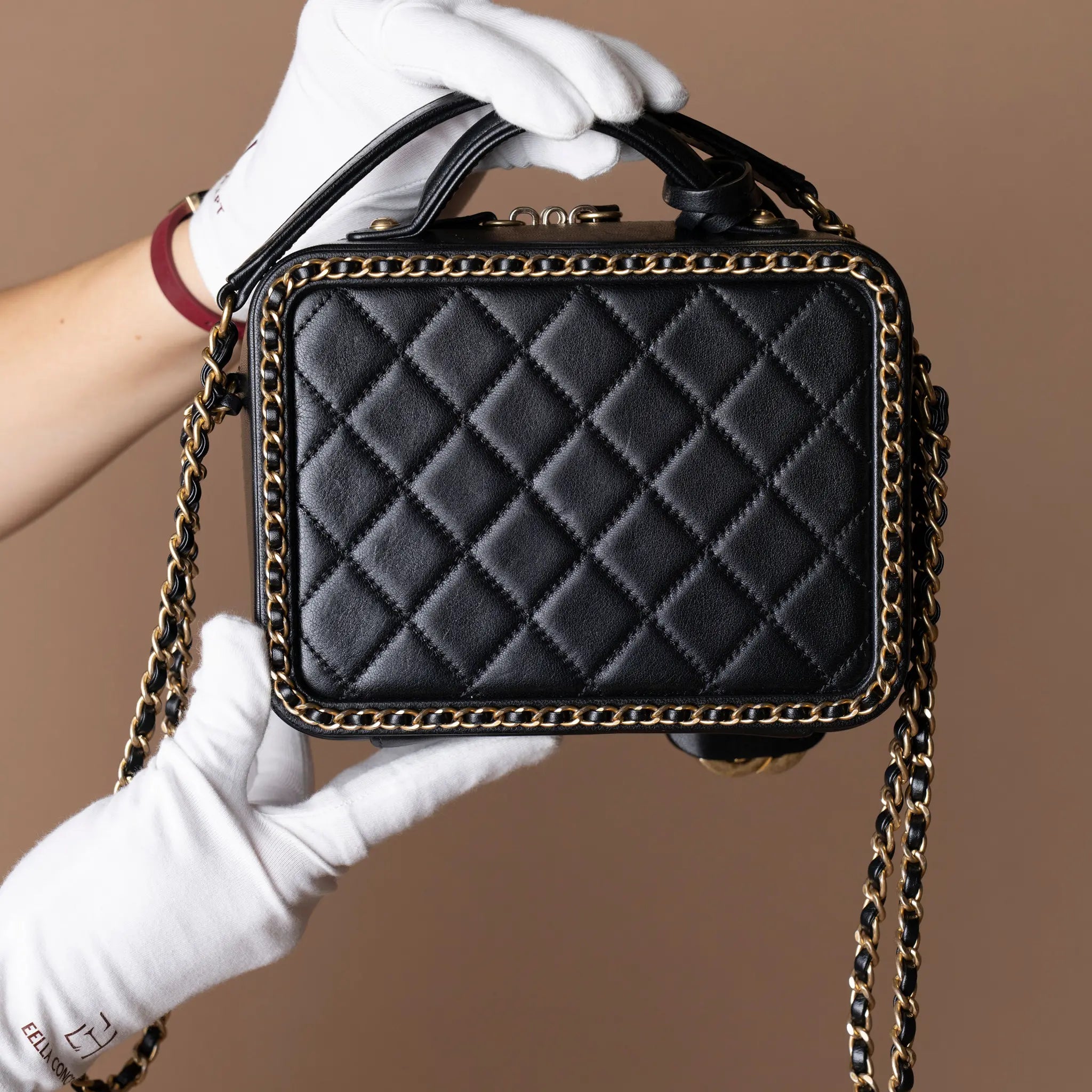 Chanel Small Lambskin CC Filigree Vanity Case — Detail View