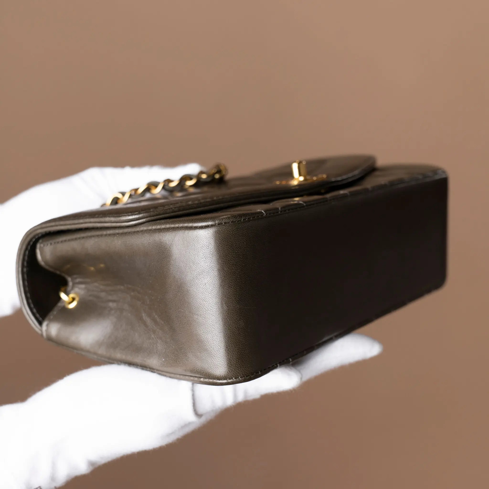 Chanel Small Lambskin Diana Flap — Detail View