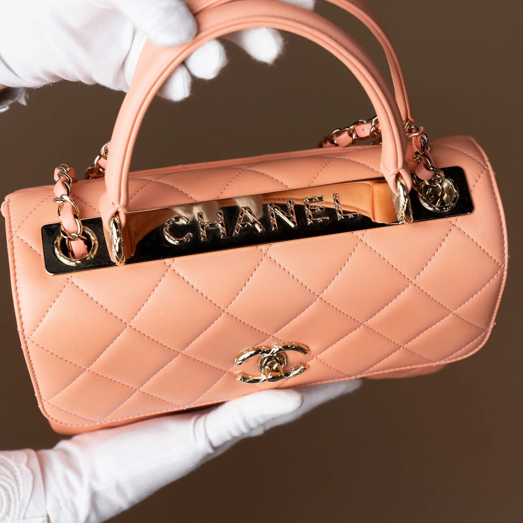 Chanel Small Lambskin Trendy CC top Handle Bag — Back View