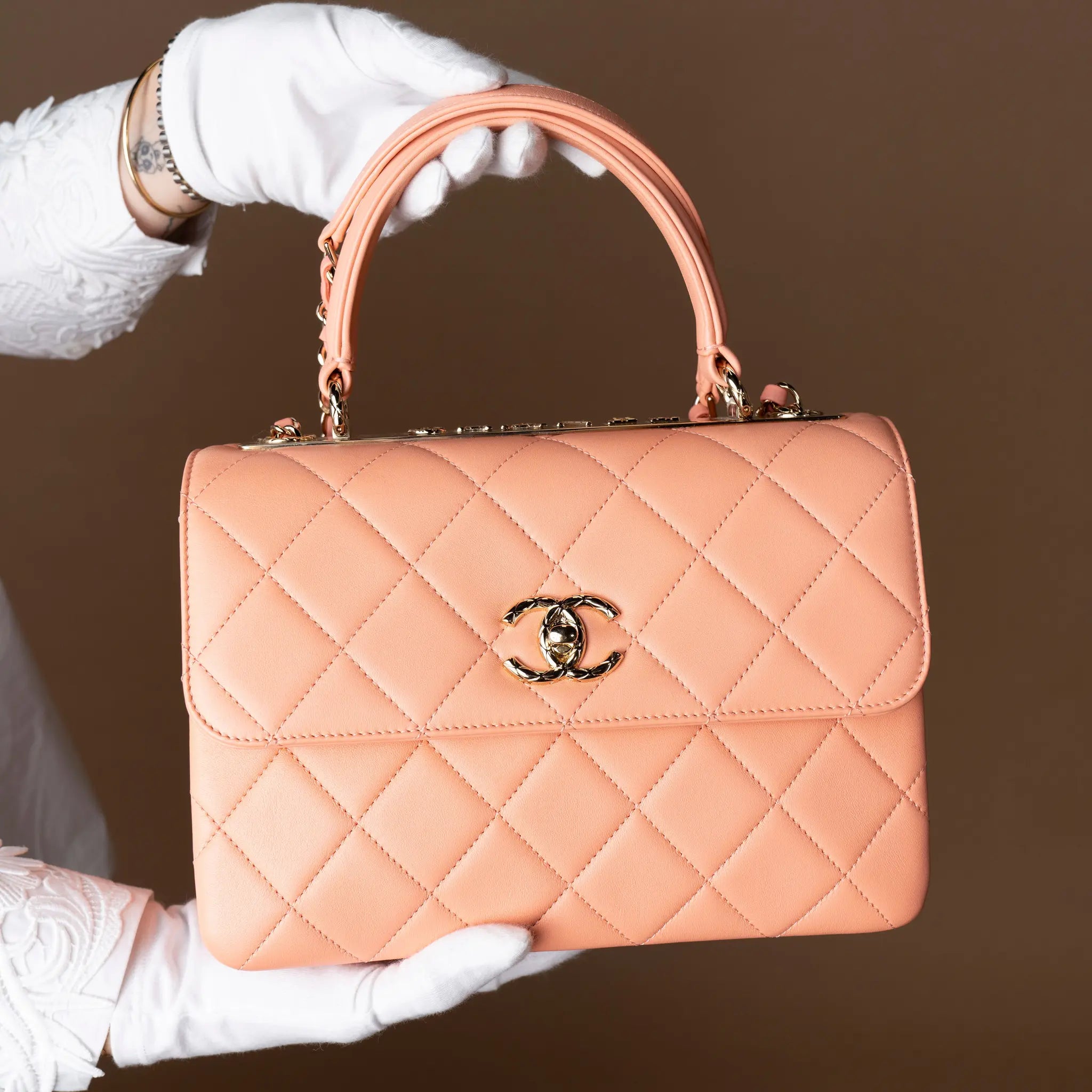 Chanel Small Lambskin Trendy CC top Handle Bag — View 9