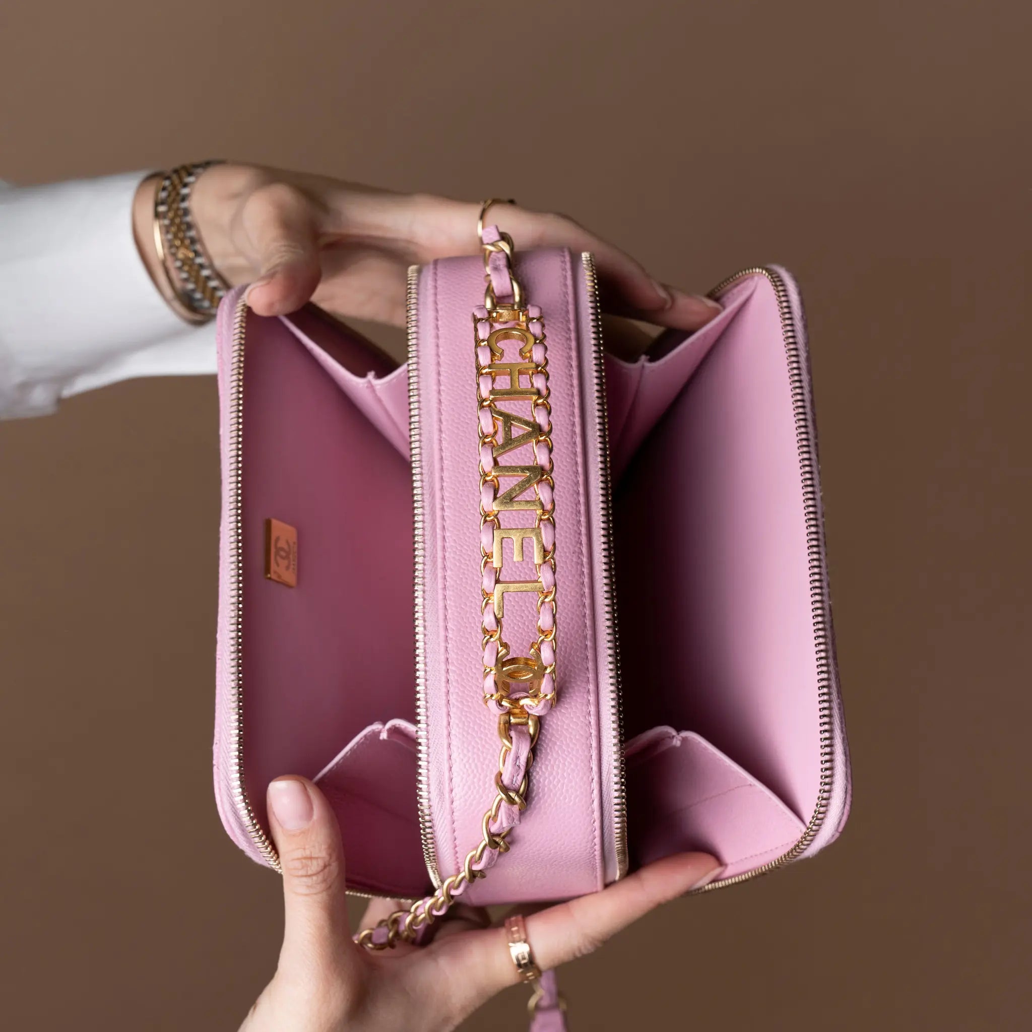 Chanel Small Quilted Caviar Pick Me Up Vanity Case — Back View