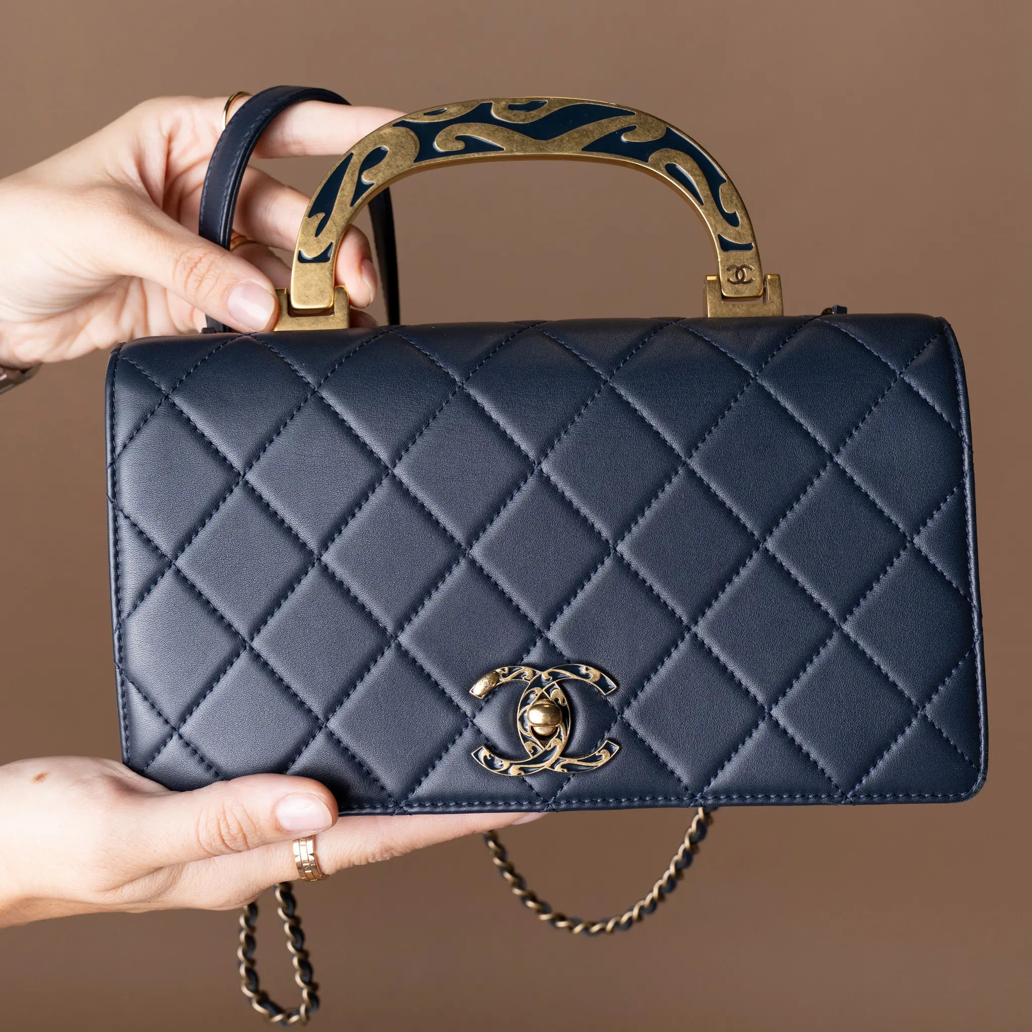 Chanel Small Quilted Lambskin Art Nouvelle Flap — Back View