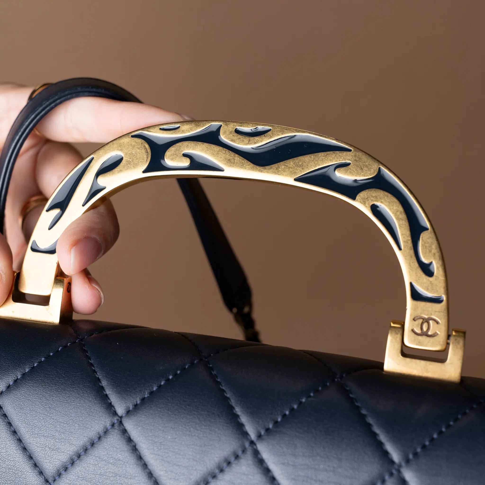 Chanel Small Quilted Lambskin Art Nouvelle Flap — Detail View