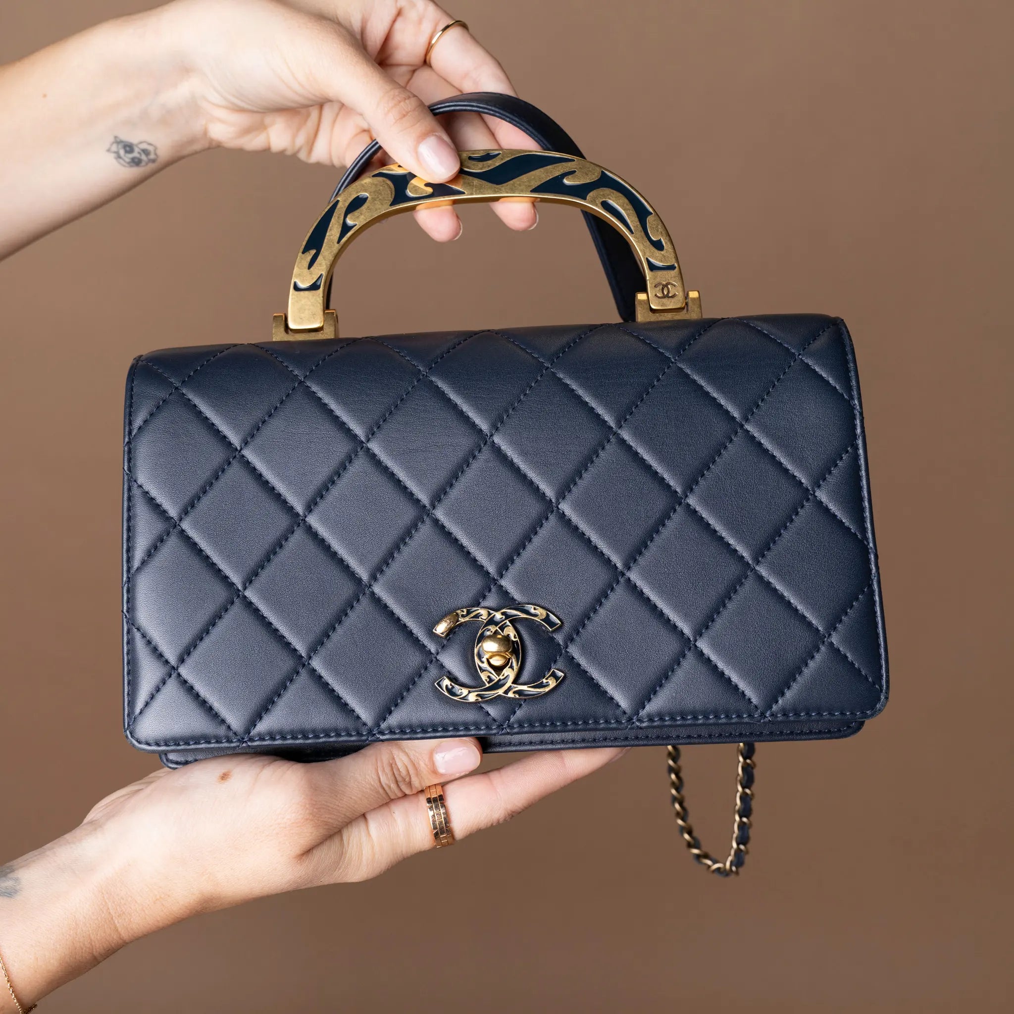 Chanel Small Quilted Lambskin Art Nouvelle Flap — Detail View