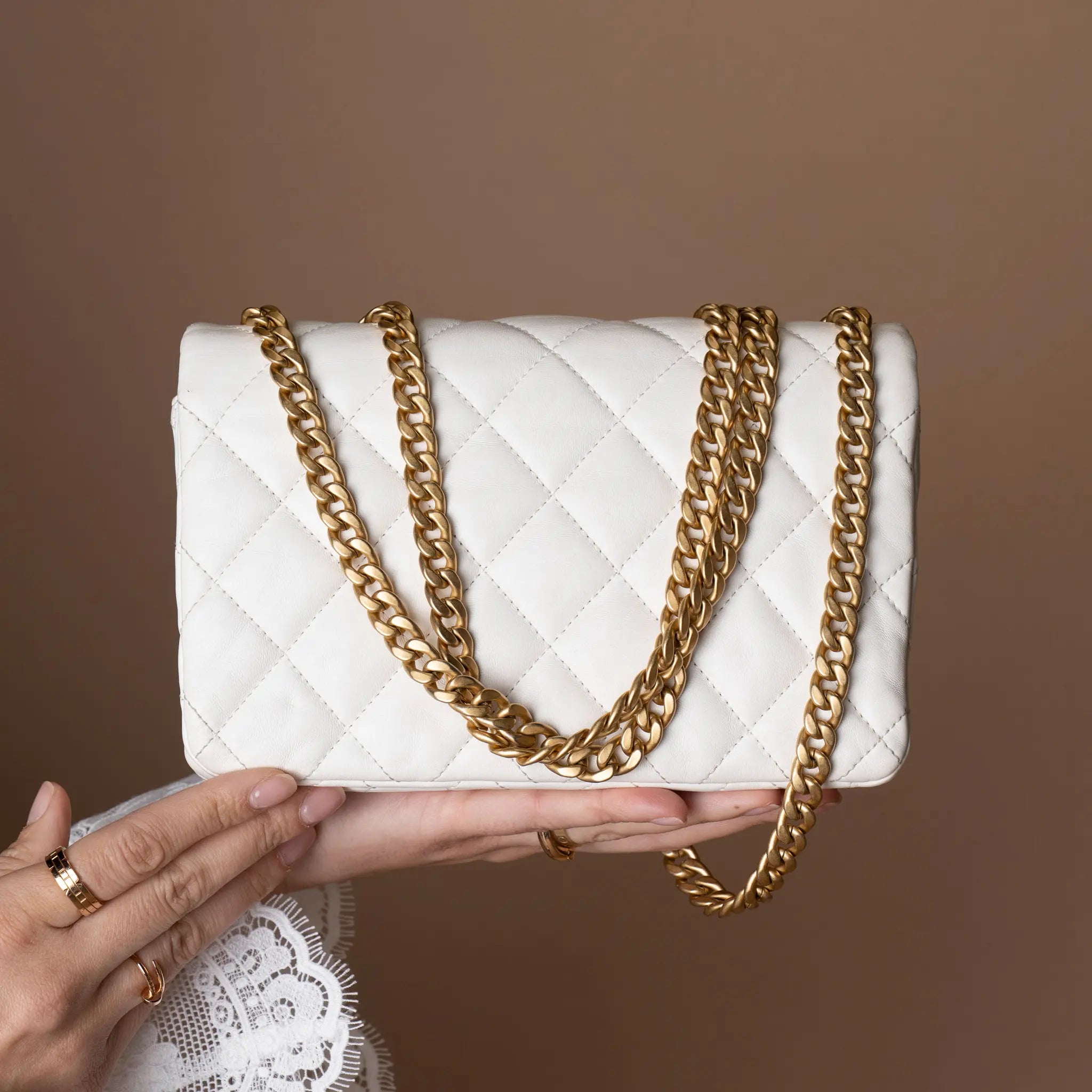 Chanel Small Quilted Lambskin Pillow Crush Flap — Front View