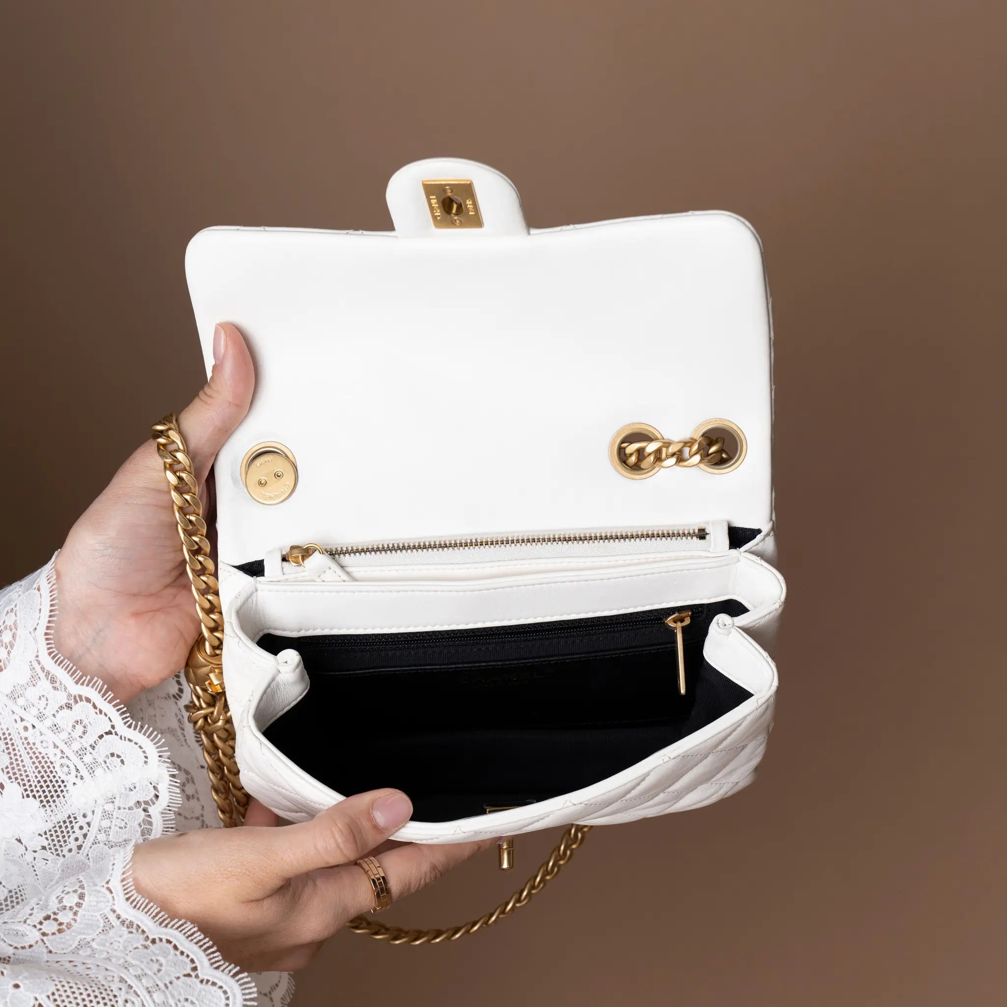 Chanel Small Quilted Lambskin Pillow Crush Flap — Back View