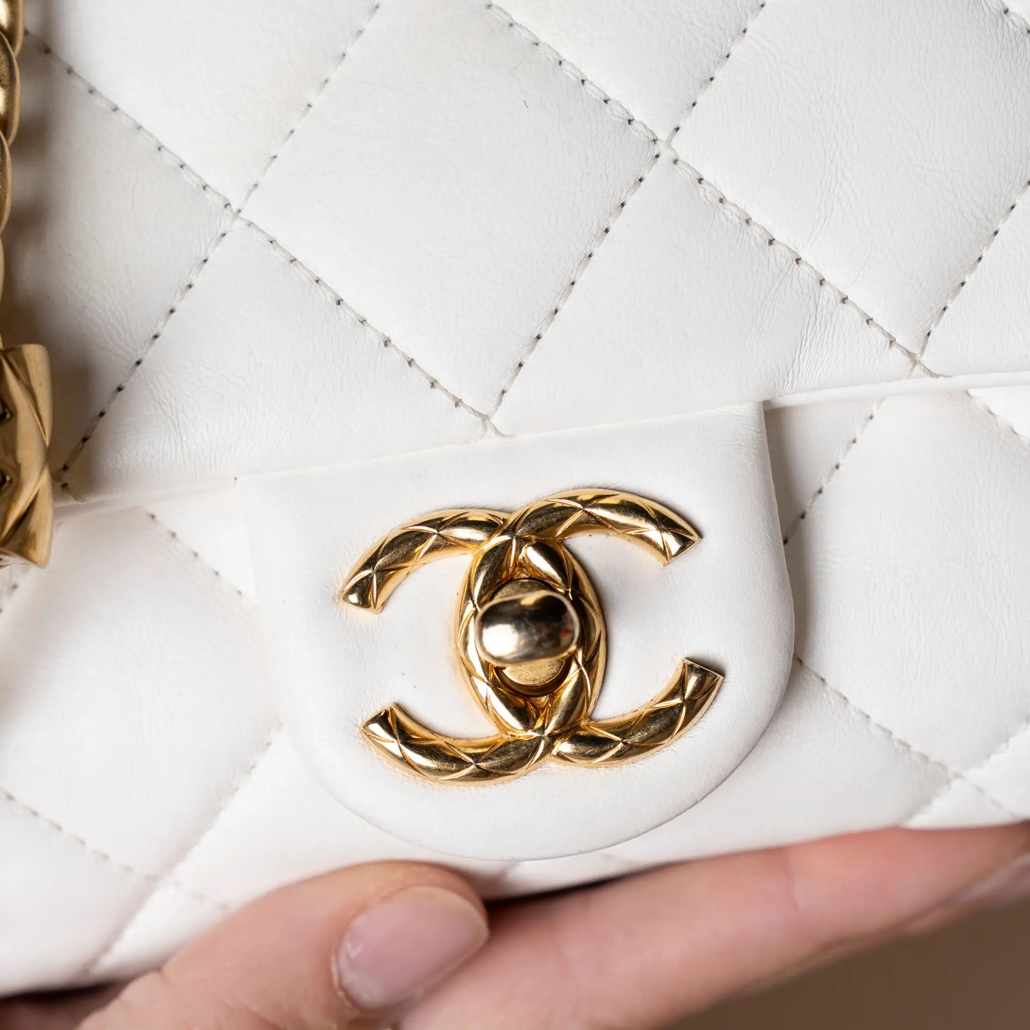 Chanel Small Quilted Lambskin Pillow Crush Flap — Side Profile