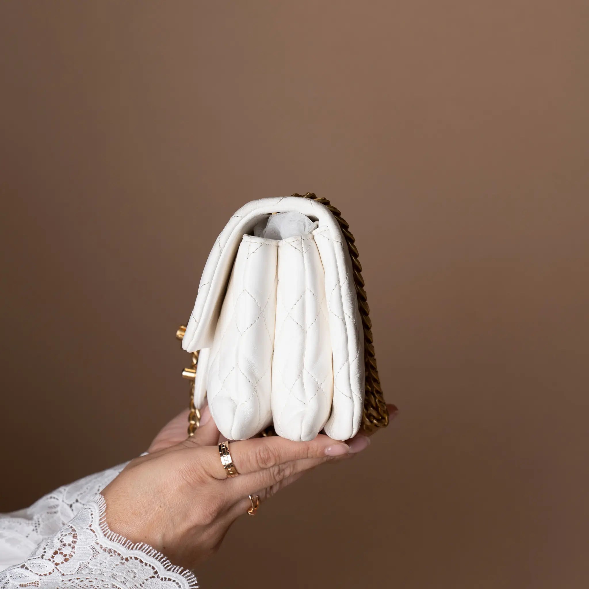 Chanel Small Quilted Lambskin Pillow Crush Flap — Interior Detail
