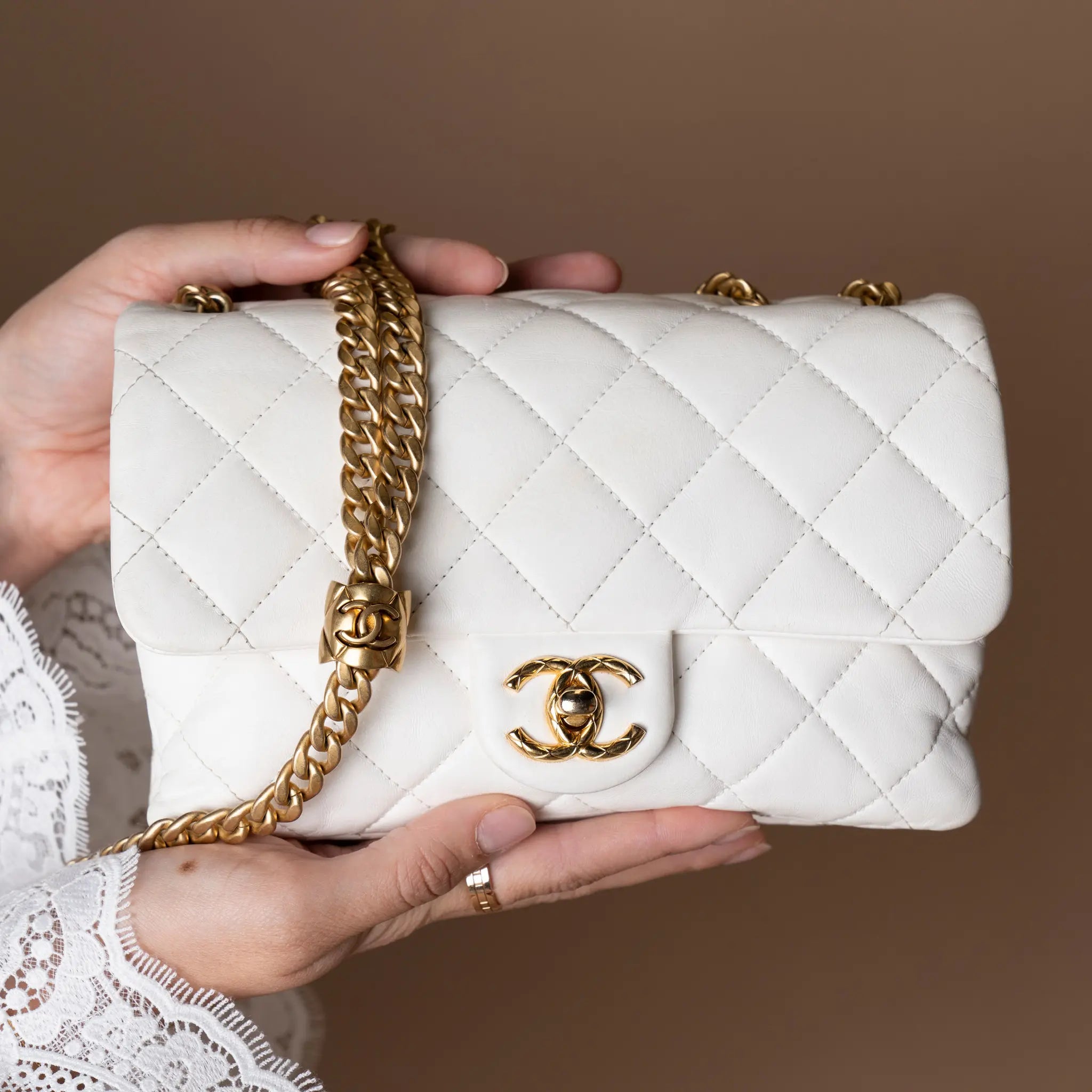 Chanel Small Quilted Lambskin Pillow Crush Flap — Detail View
