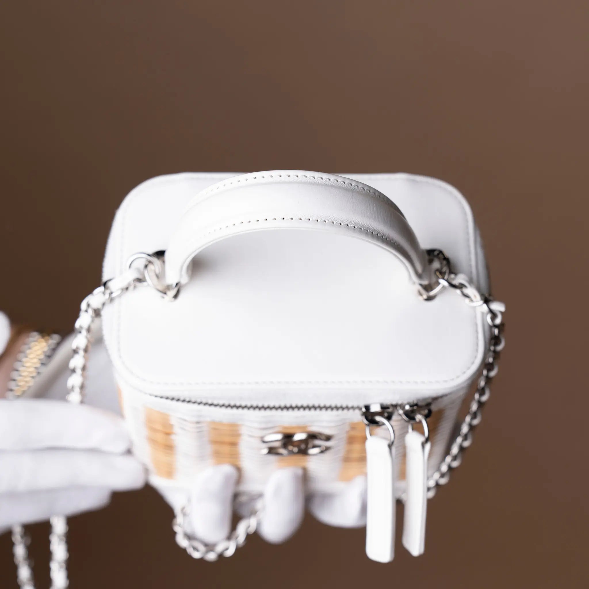 Chanel Take Away Wicker Vanity Case — Front View