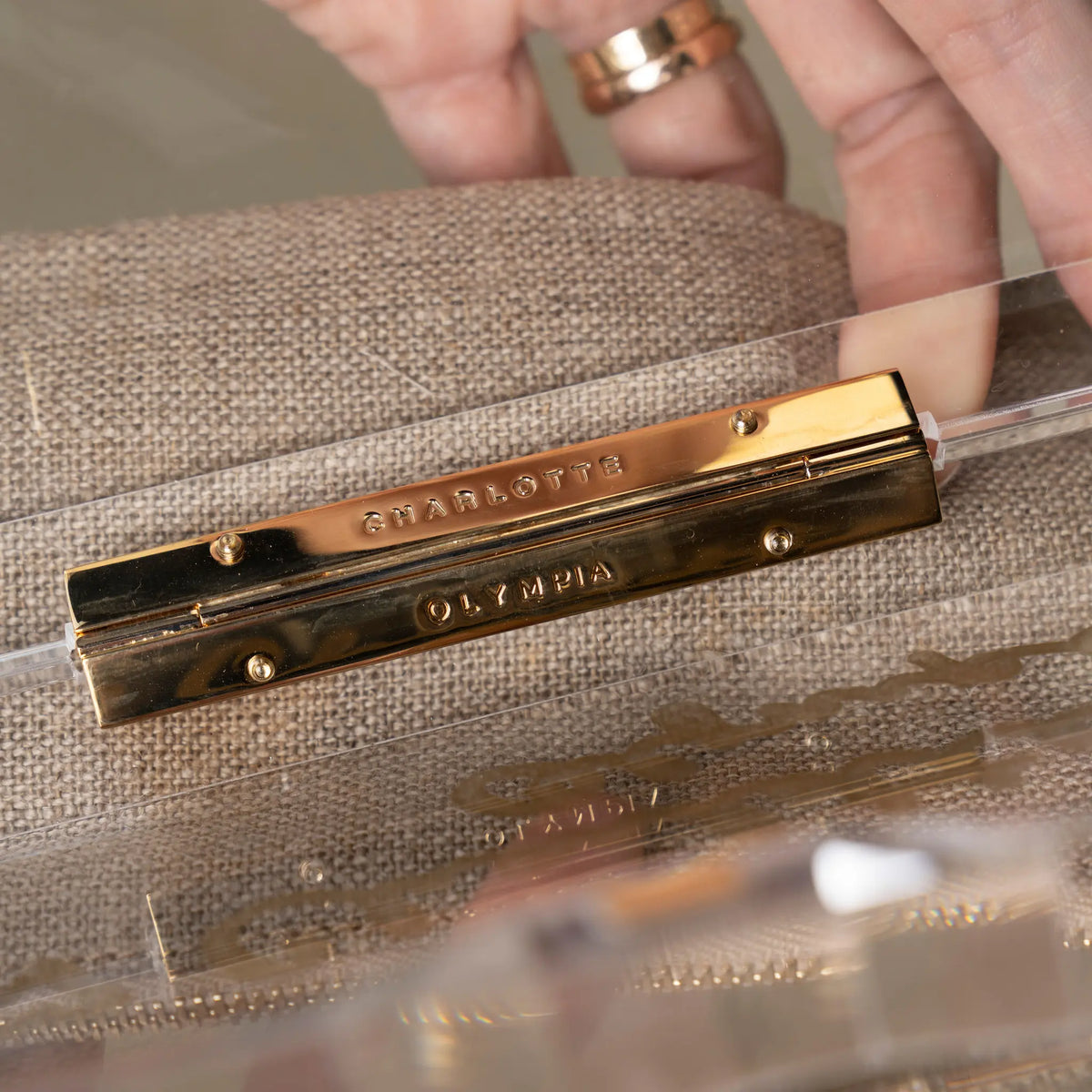 Charlotte Olympia Pandora Spider Perspex Clutch - Designer Signed — Close-up Detail