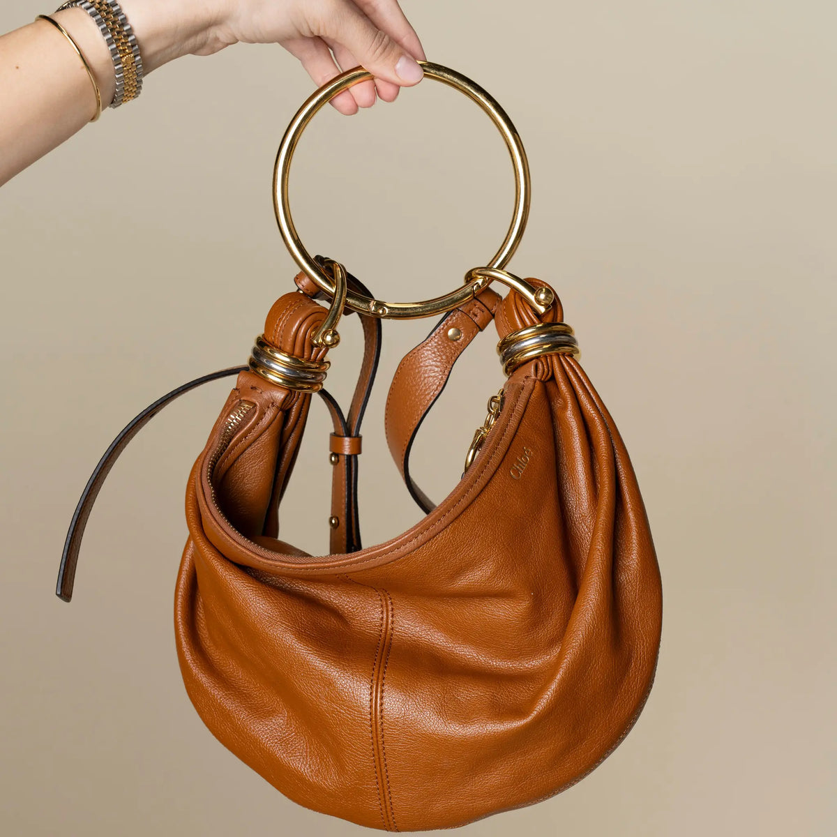 Chloé Small Bracelet Hobo Bag — Front View