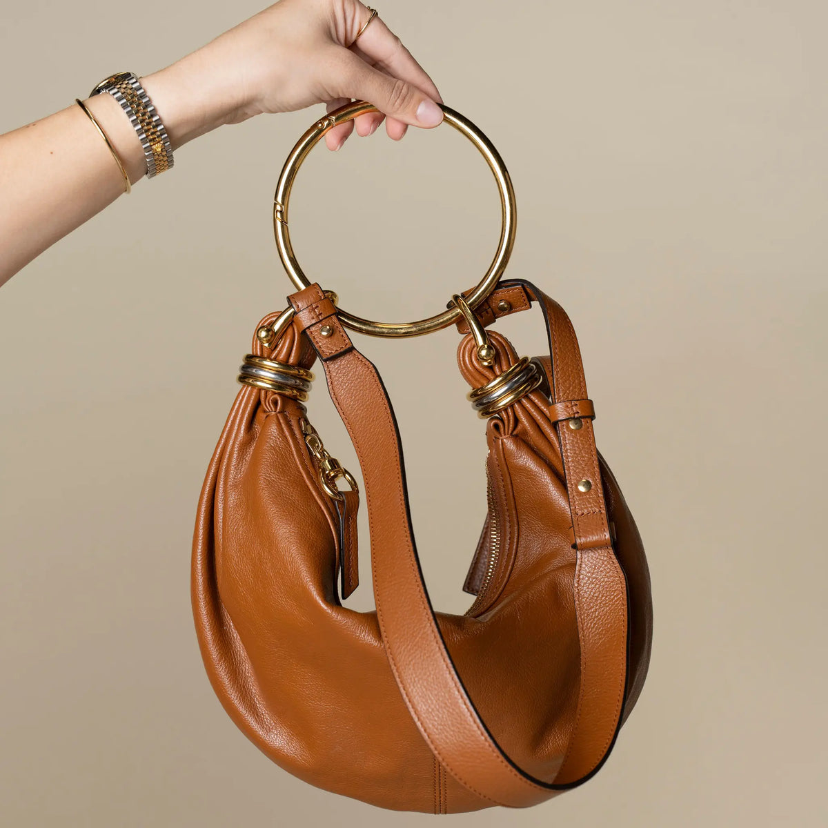 Chloé Small Bracelet Hobo Bag — Back View
