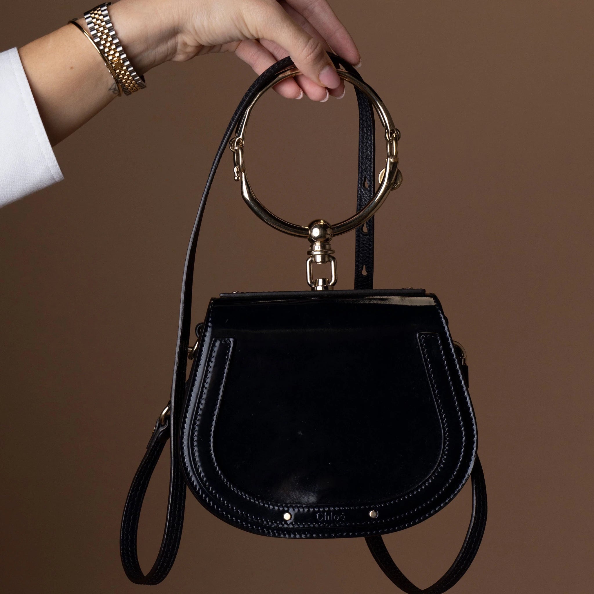 Chloé Small Patent Nile Bracelet Satchel