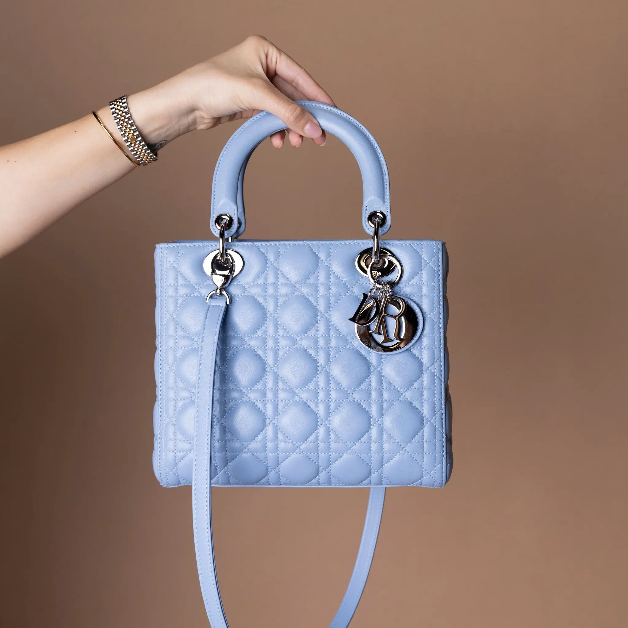 Dior Medium Lambskin Cannage Lady Dior — Back View