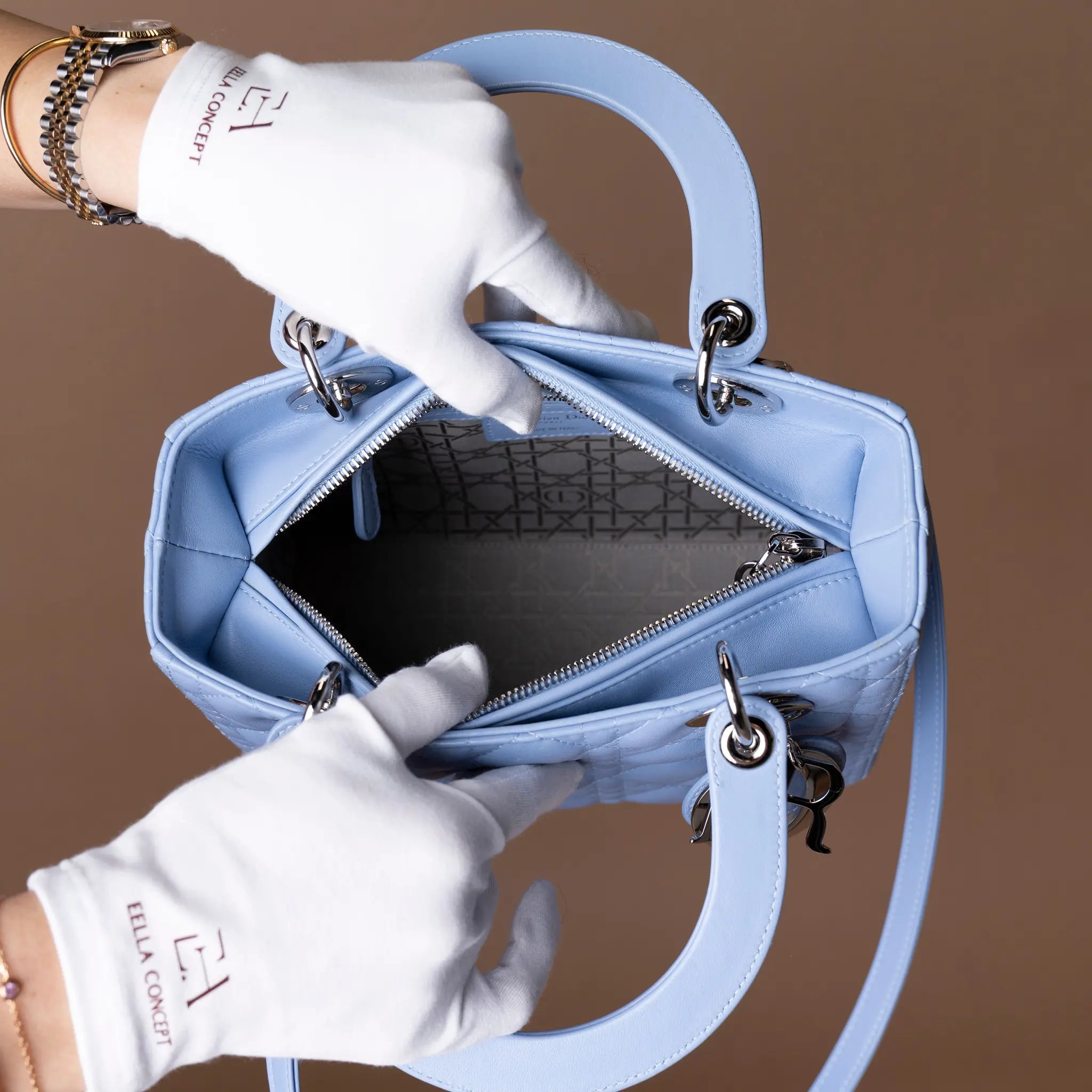 Dior Medium Lambskin Cannage Lady Dior — Side Profile