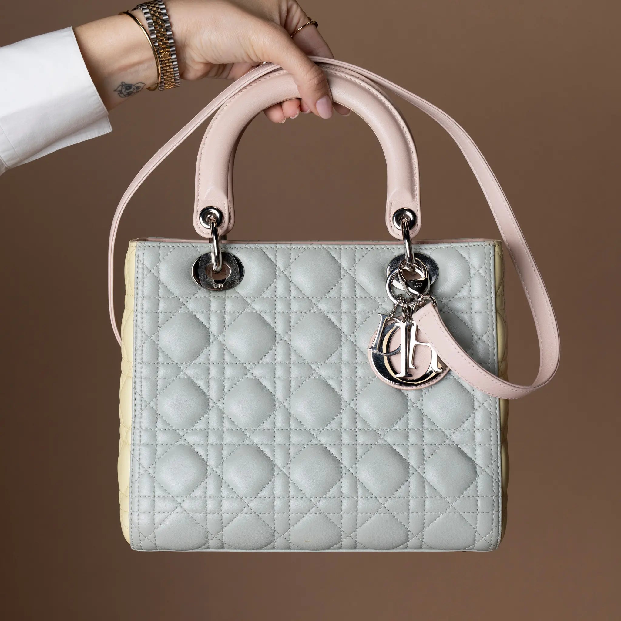 Dior Medium Tricolor Lambskin Cannage Lady Dior — Featured Image