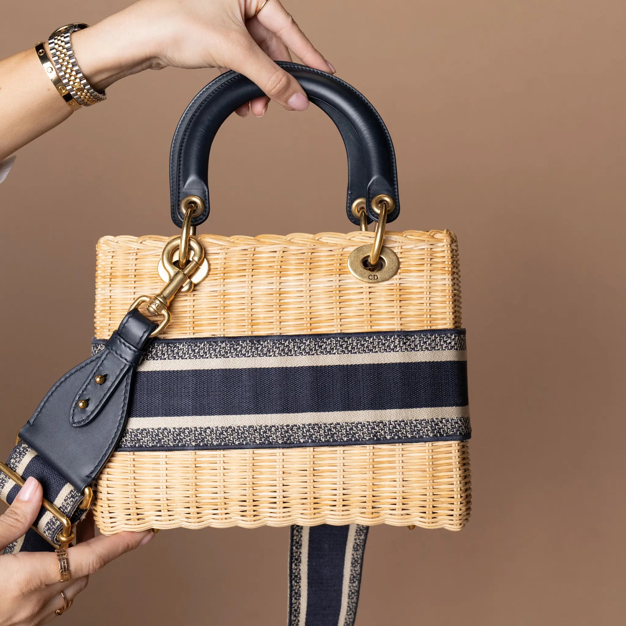 Dior Medium Wicker Oblique Lady Dior — Front View