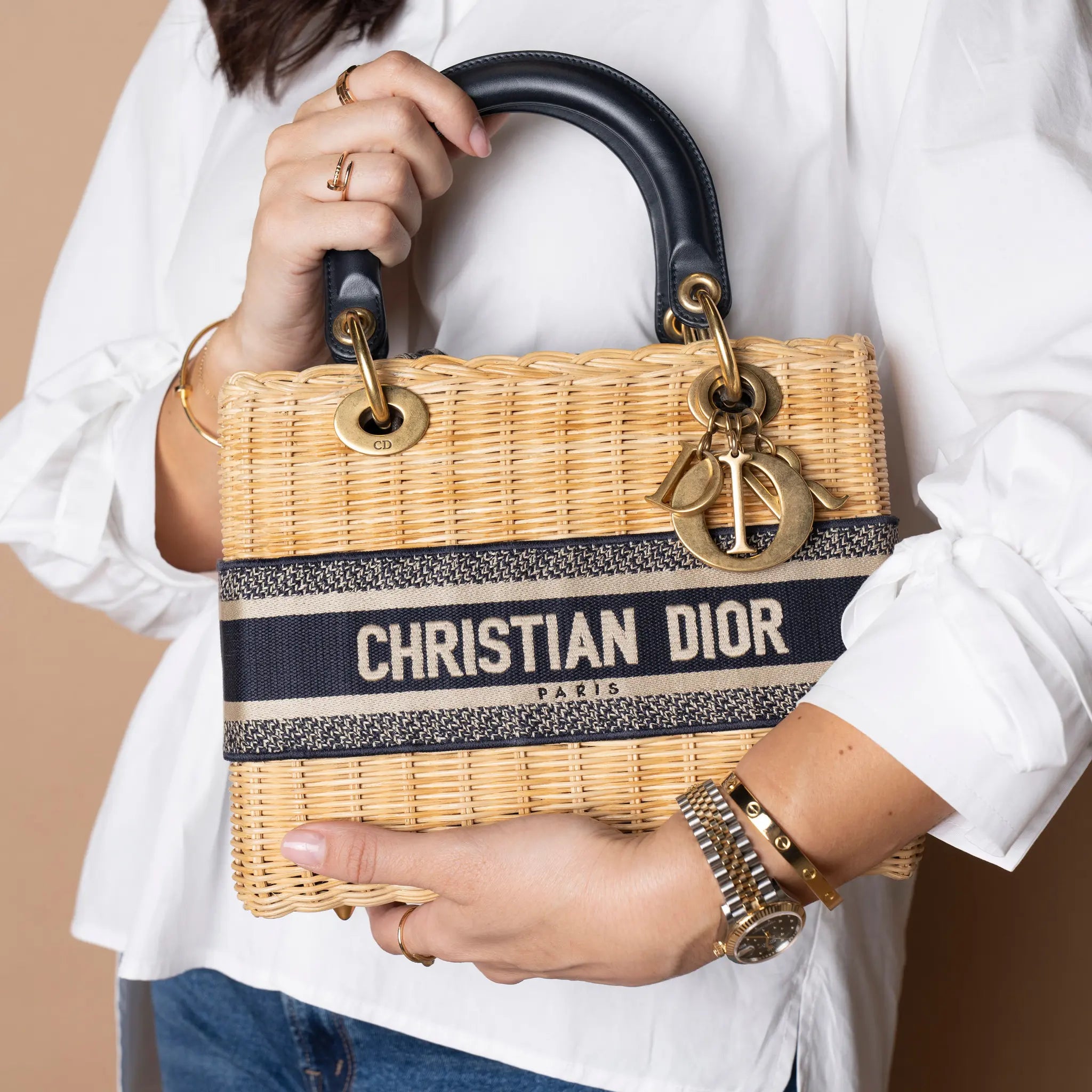 Dior Medium Wicker Oblique Lady Dior — Side Profile