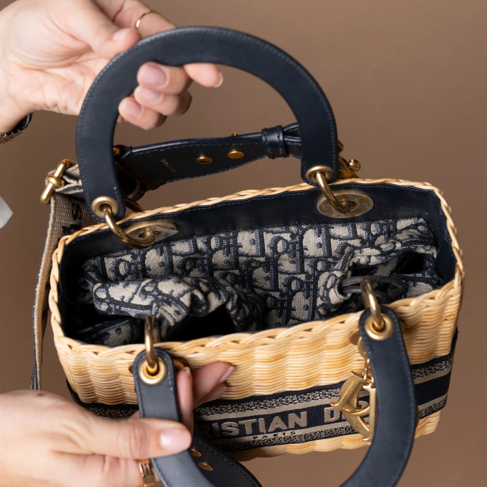 Dior Medium Wicker Oblique Lady Dior — Interior Detail