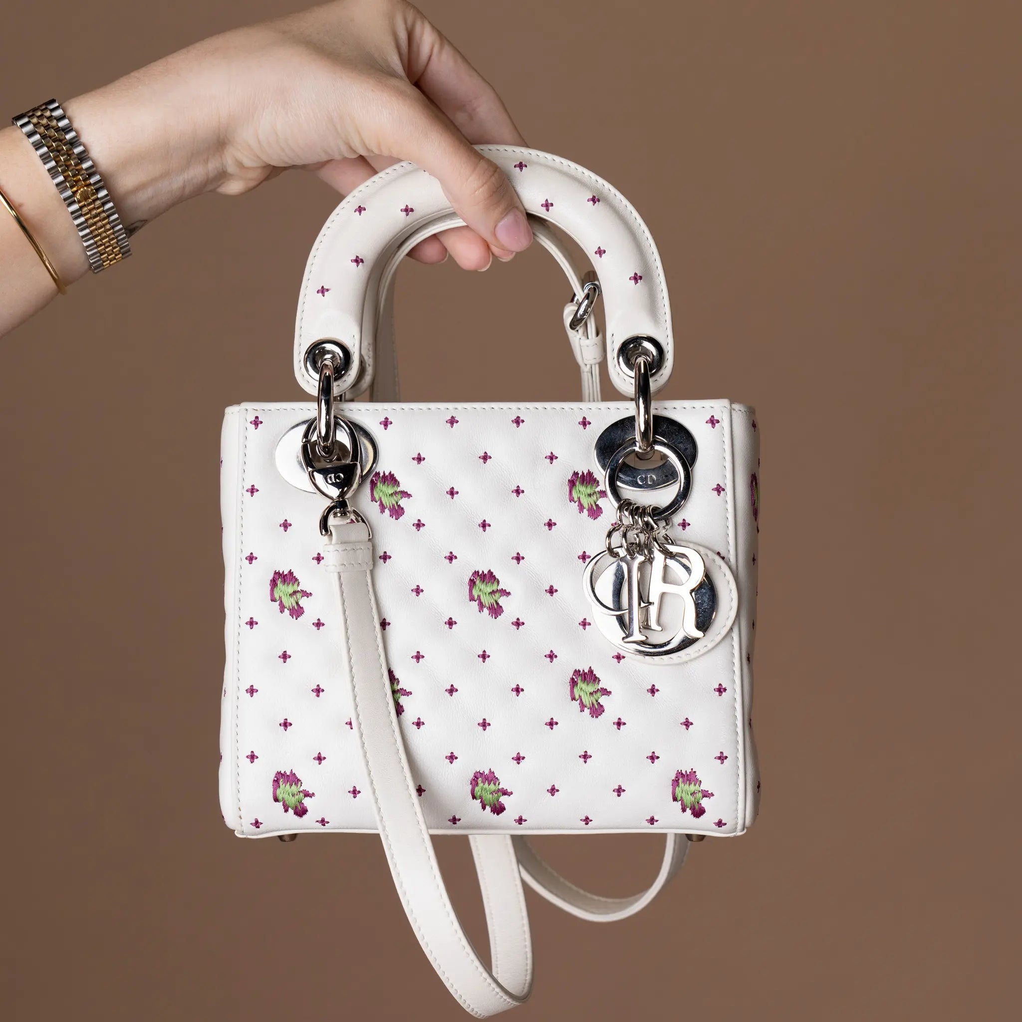 Dior Mini Embroidered Calfskin Lady Dior