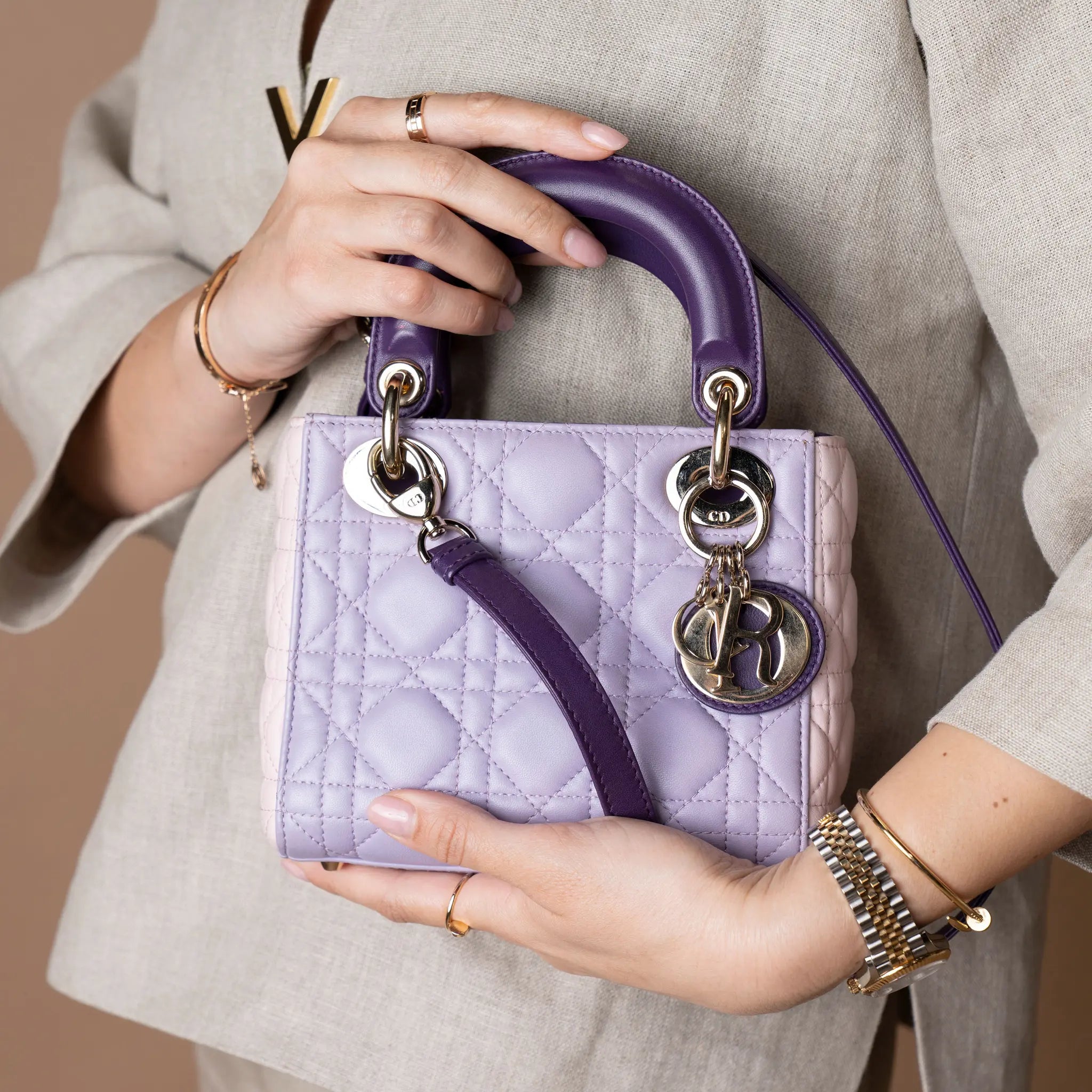 Dior Mini Lady Dior Cannage — Back View